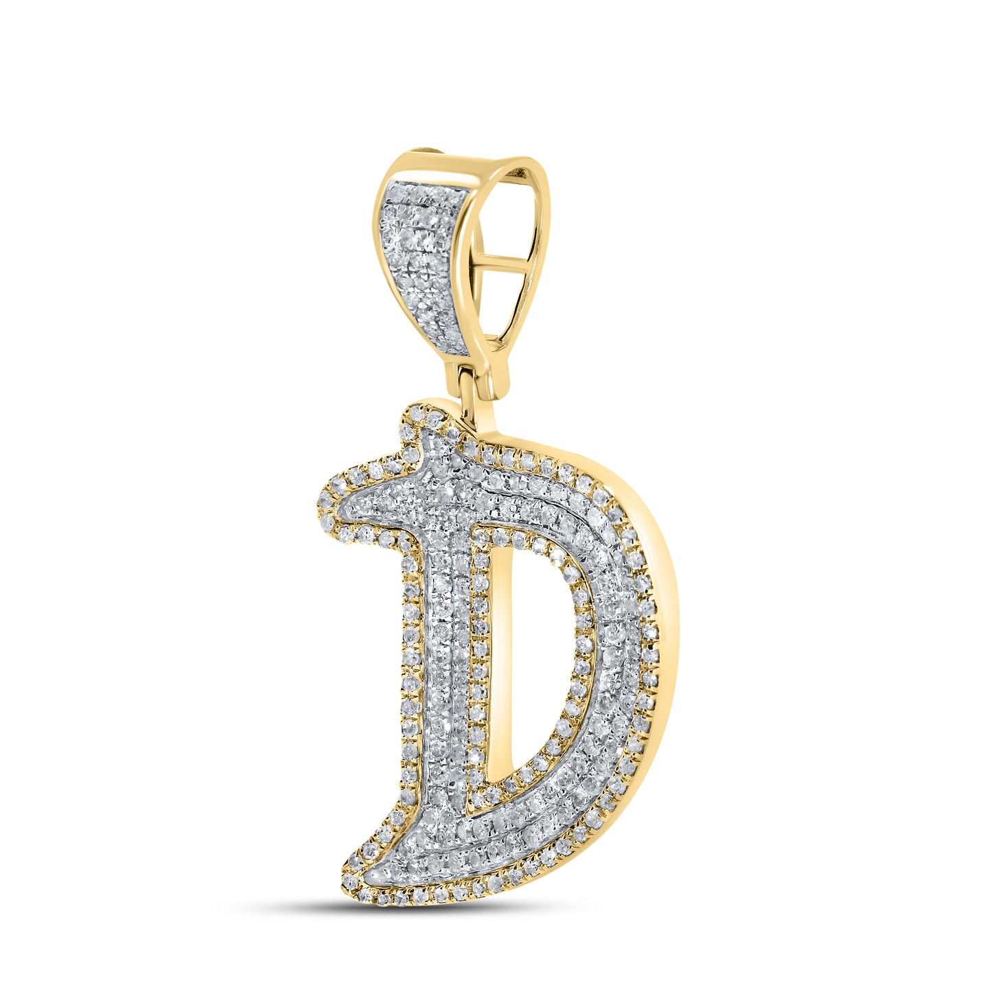 10kt yellow gold 0.81ctw Diamond initial D charm