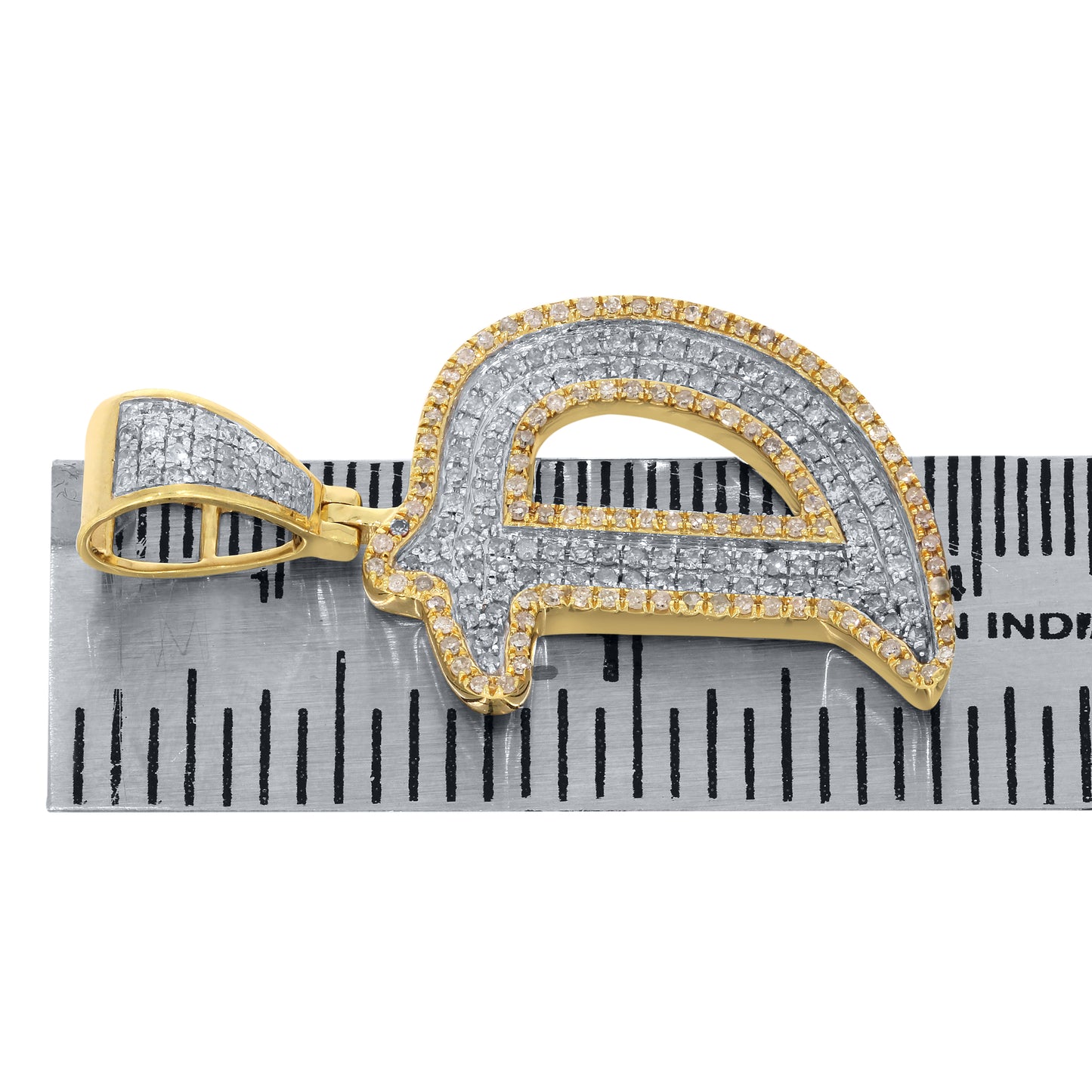 10kt yellow gold 0.81ctw Diamond initial D charm