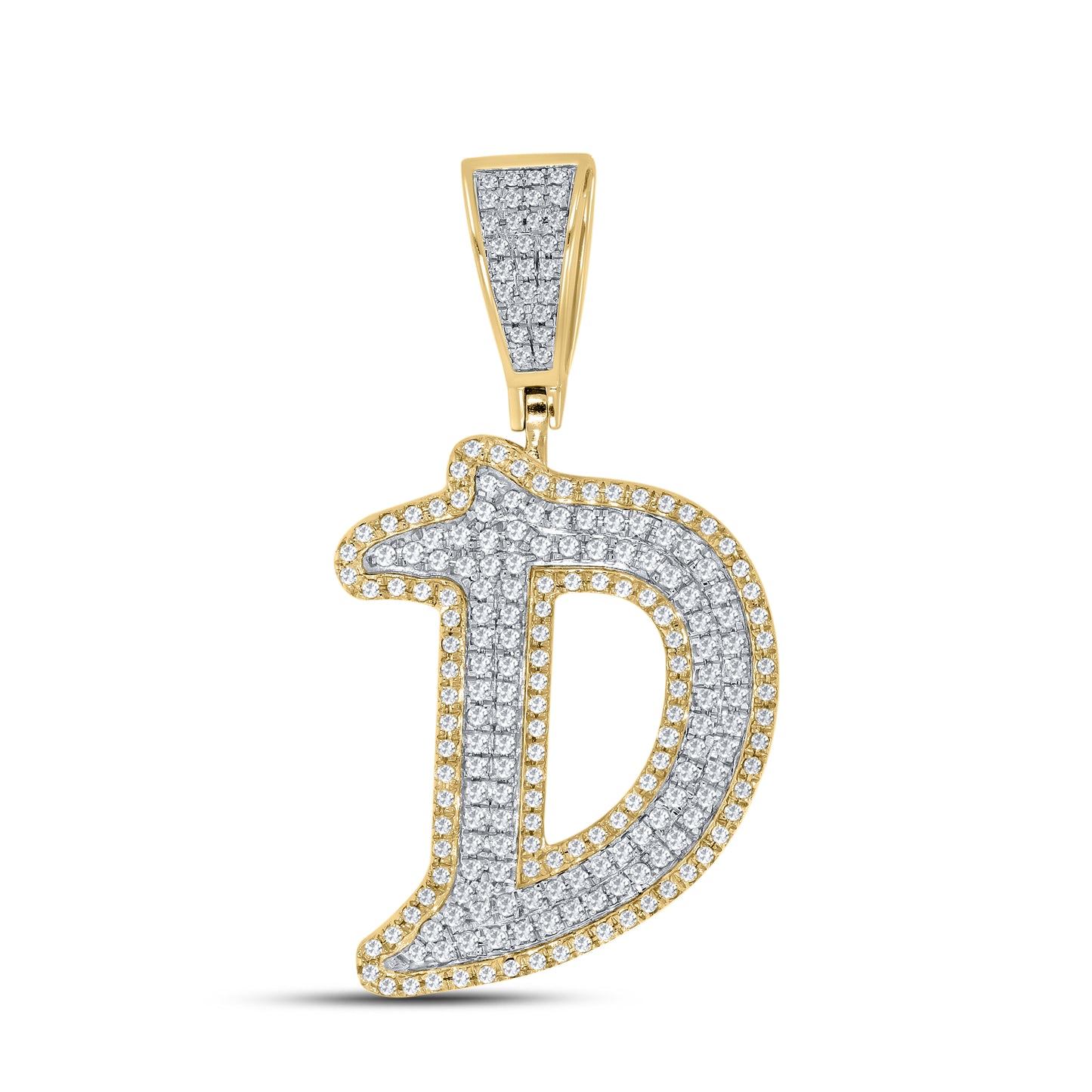 10kt yellow gold 0.81ctw Diamond initial D charm