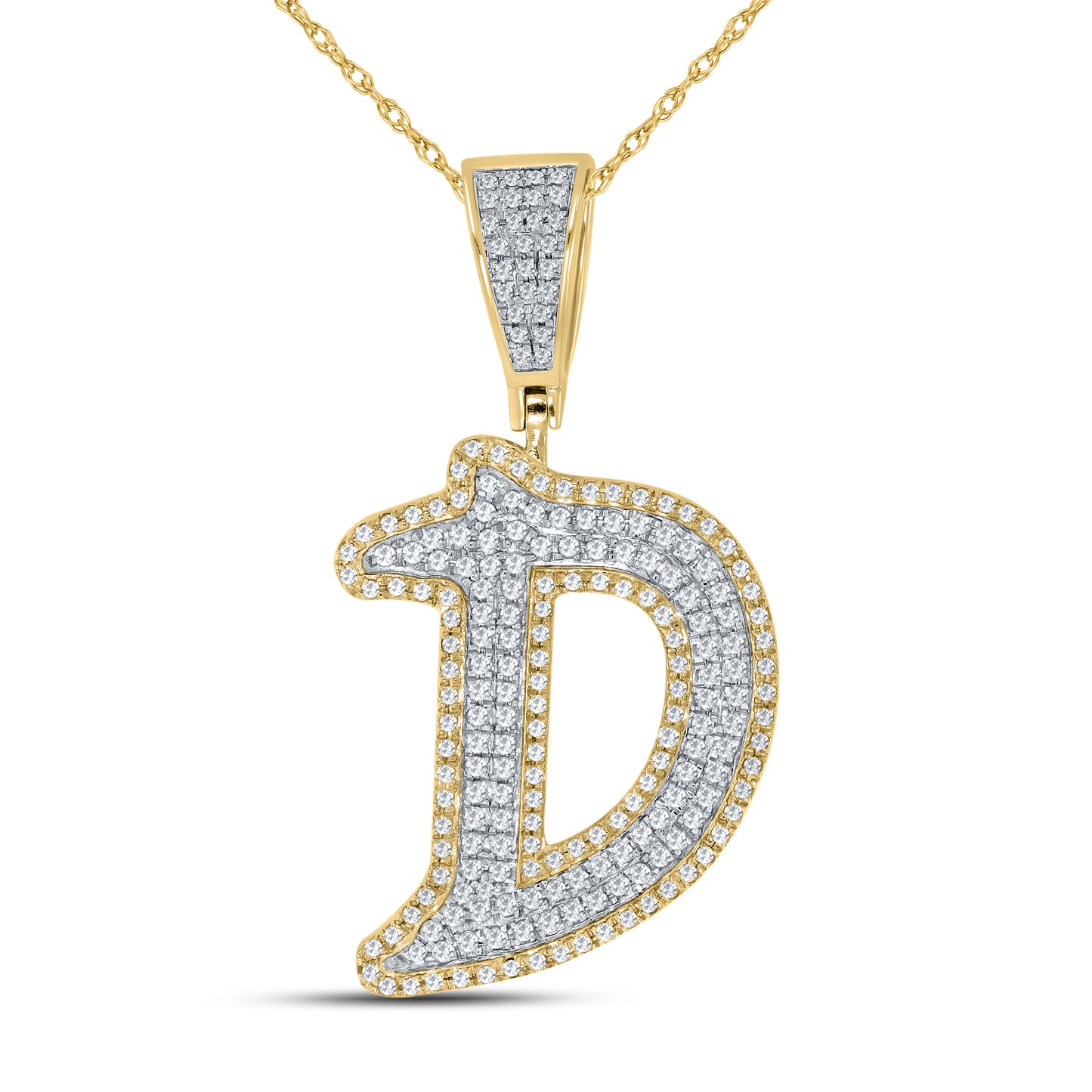 10kt yellow gold 0.81ctw Diamond initial D charm