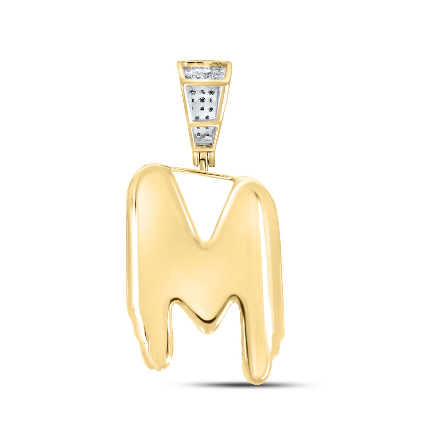 10kt yellow gold 0.76ctw Diamond initial M charm