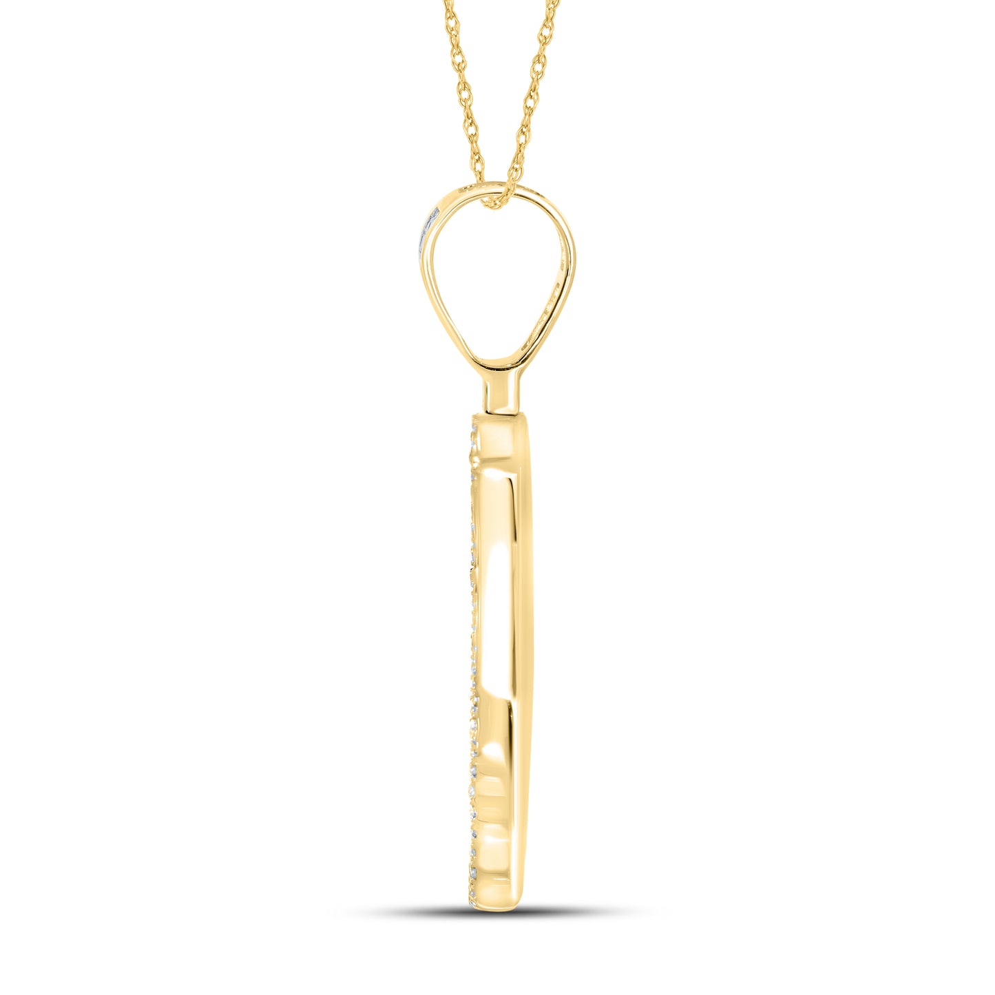 10kt yellow gold 0.76ctw Diamond initial M charm