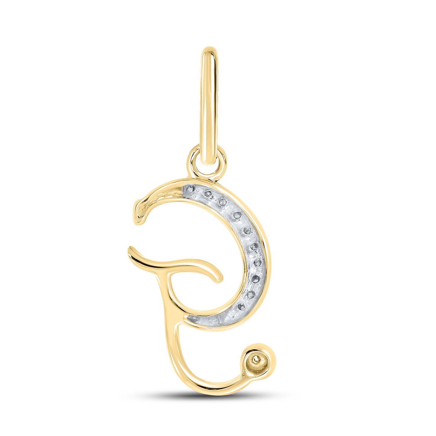 10kt Yellow Gold 0.04 CTW Diamond Initial G charm