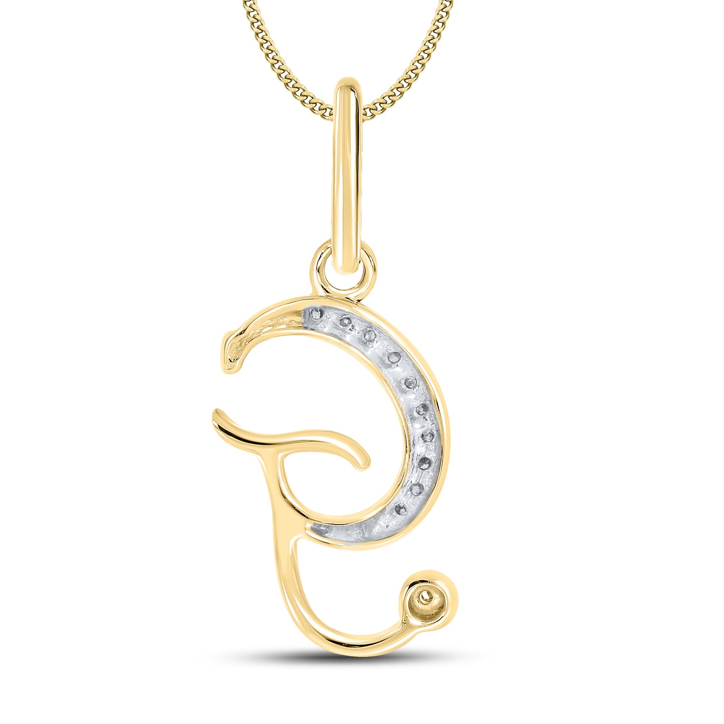 10kt Yellow Gold 0.04 CTW Diamond Initial G charm