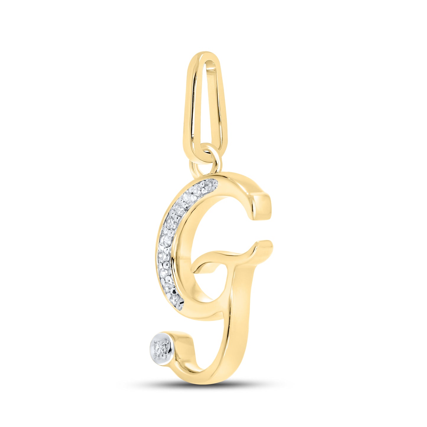 10kt Yellow Gold 0.04 CTW Diamond Initial G charm