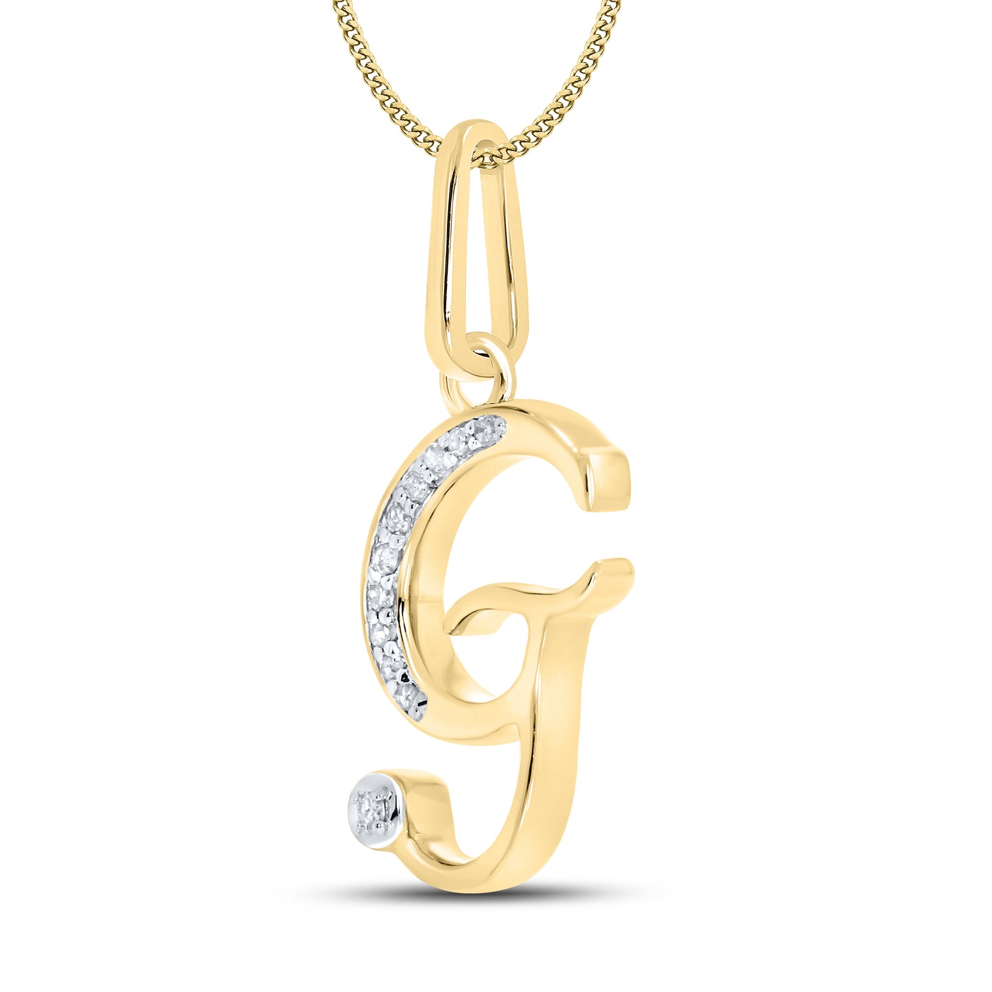 10kt Yellow Gold 0.04 CTW Diamond Initial G charm