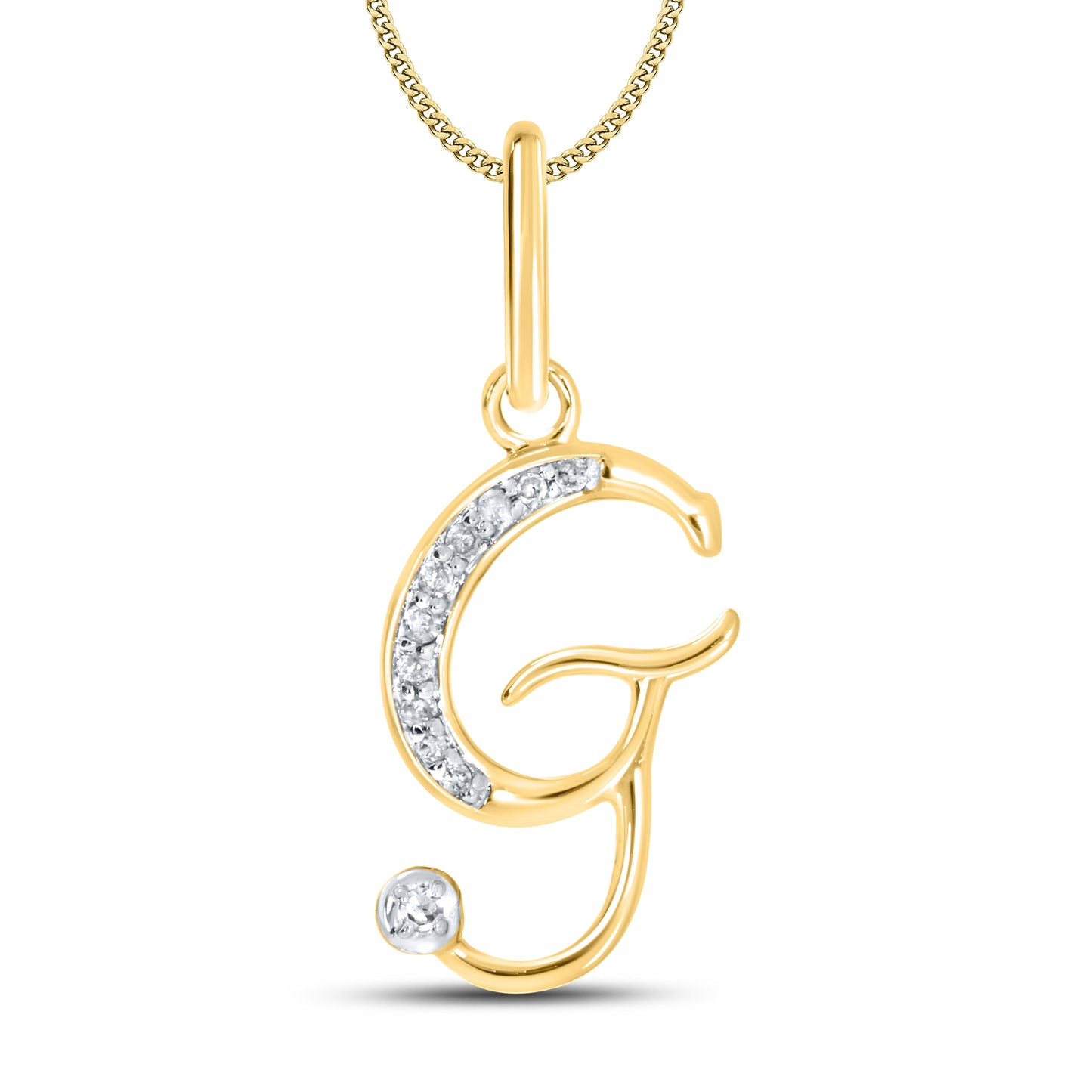 10kt Yellow Gold 0.04 CTW Diamond Initial G charm