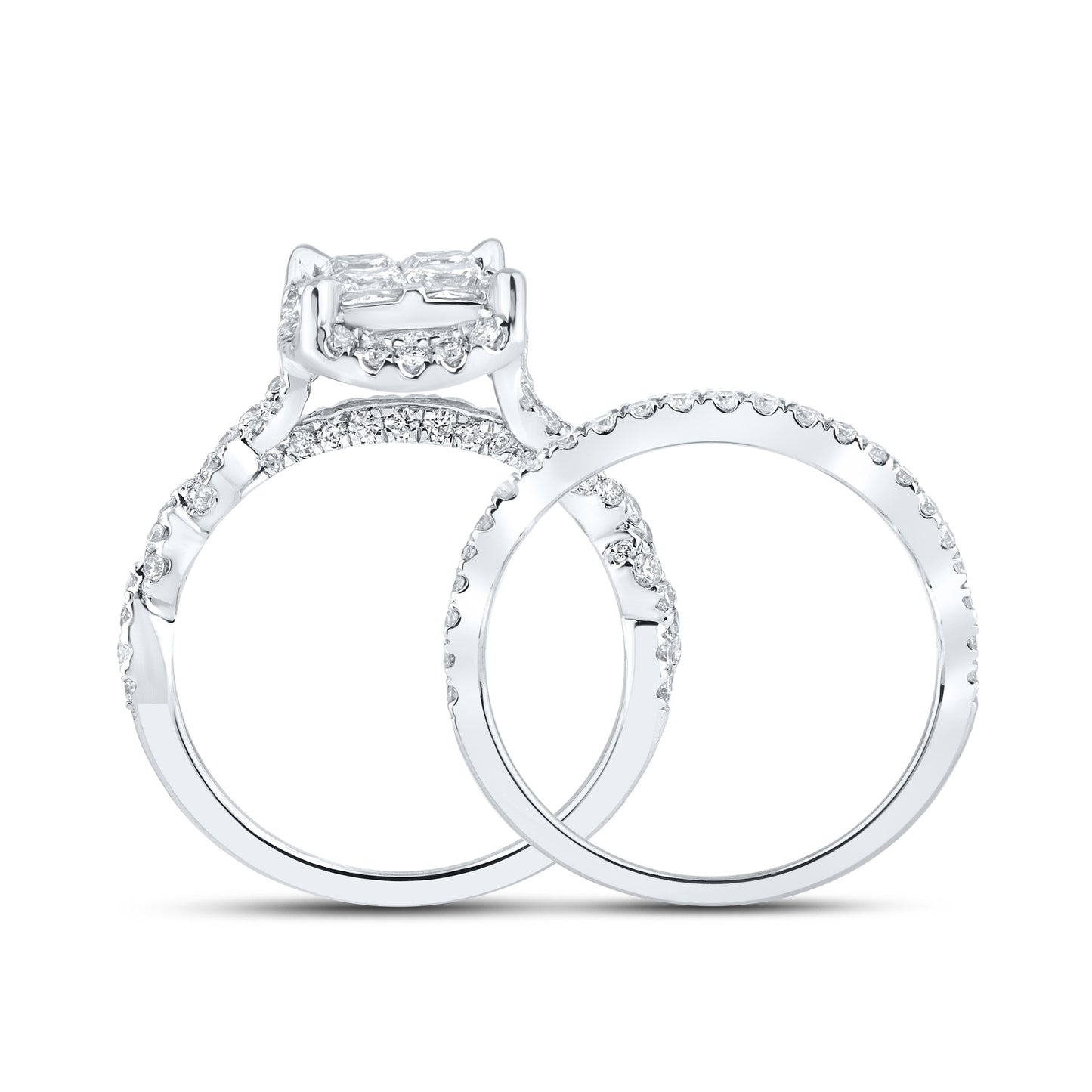 10kt white gold 1.83ctw Diamond Bridal Ring set