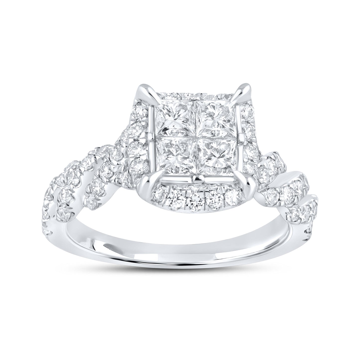 10kt white gold 1.83ctw Diamond Bridal Ring set