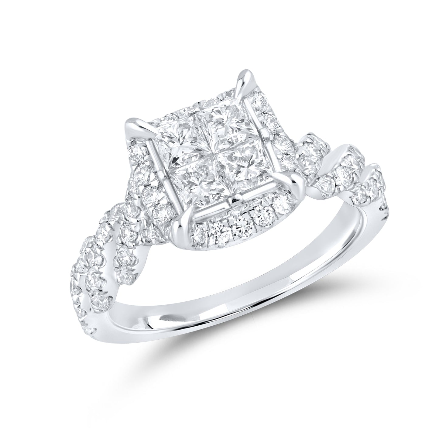 10kt white gold 1.83ctw Diamond Bridal Ring set