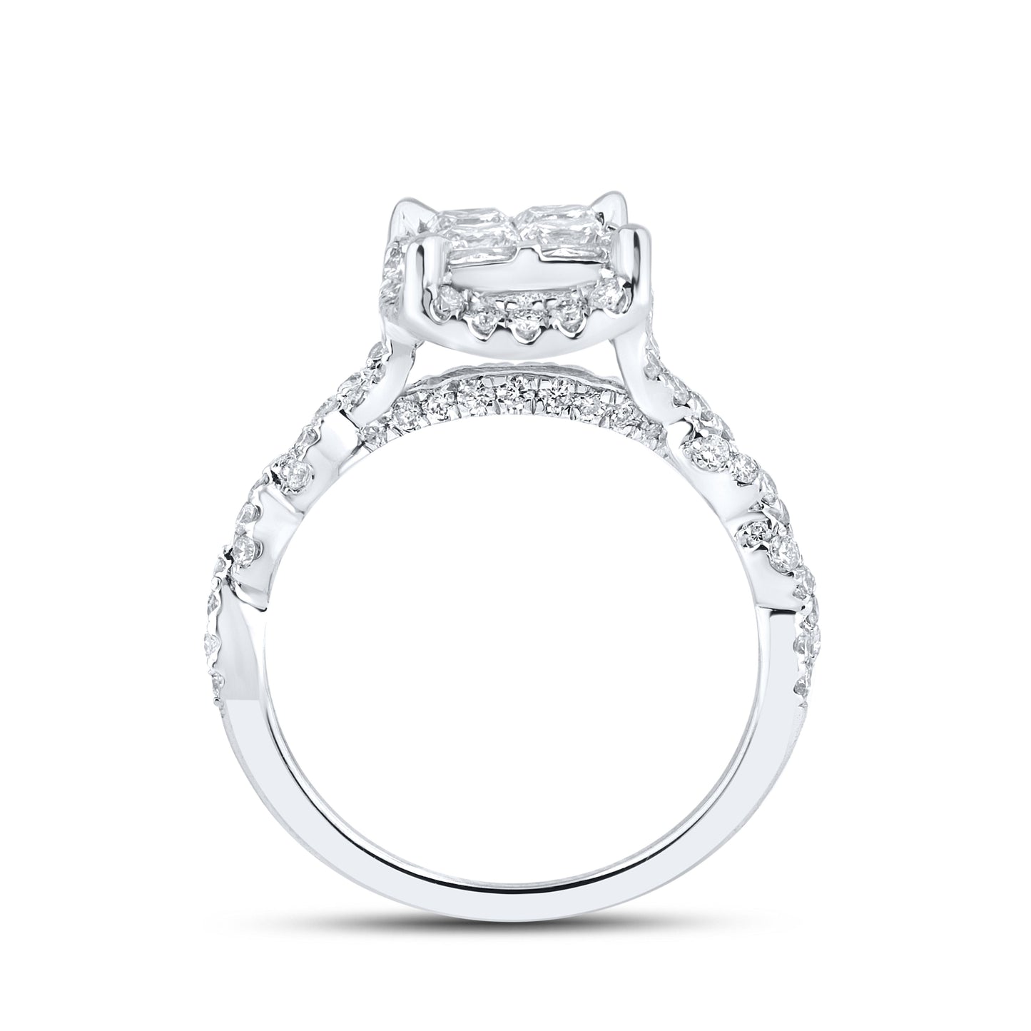 10kt white gold 1.83ctw Diamond Bridal Ring set