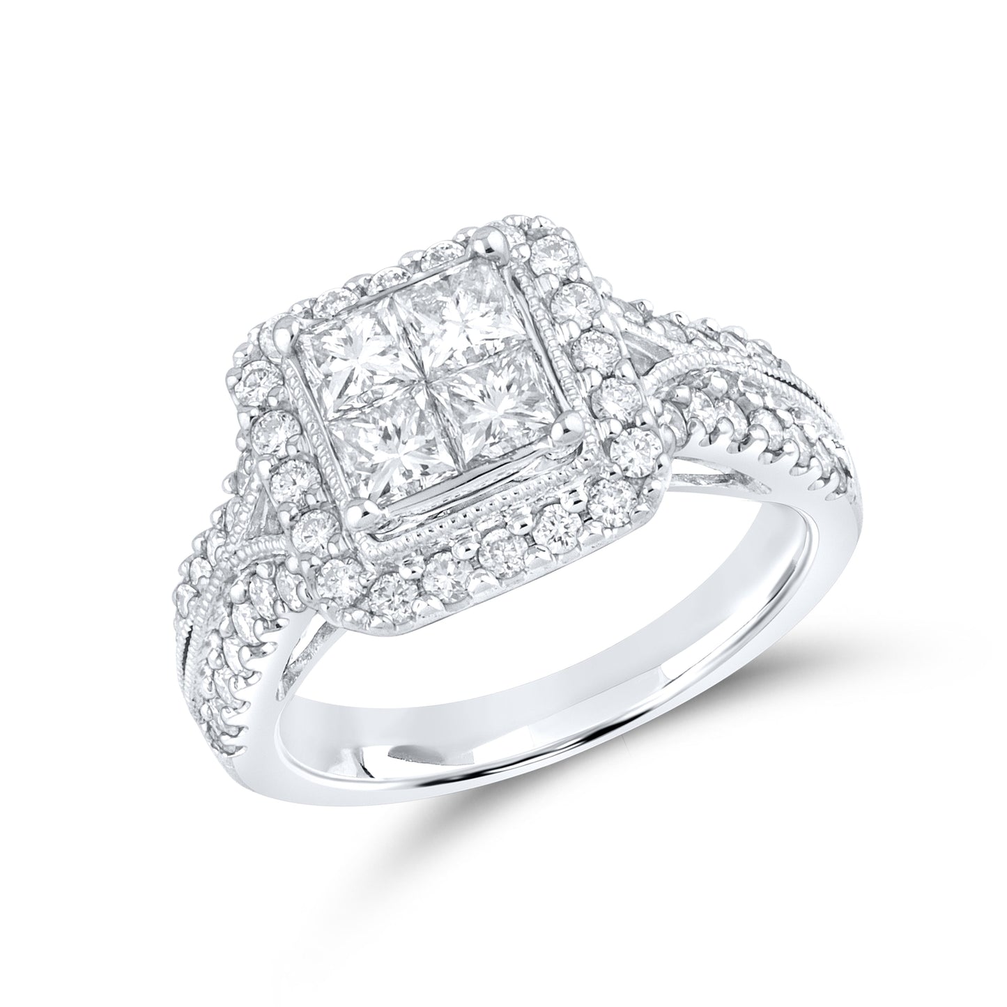 10kt white gold 1.99 ctw Diamond Bridal Ring set