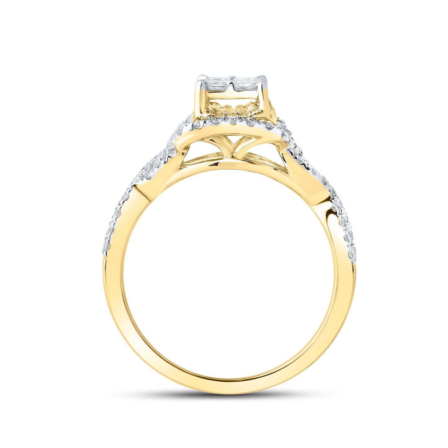 10kt yellow gold 1.05ctw Diamond Bridal duo set