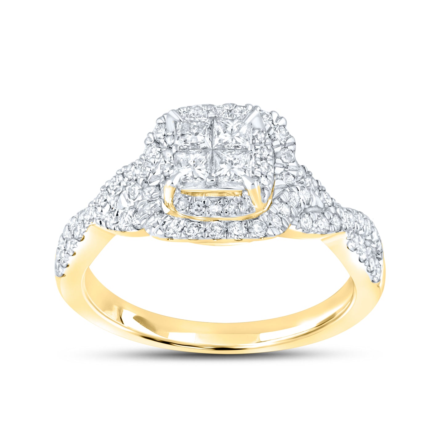 10kt yellow gold 1.05ctw Diamond Bridal duo set