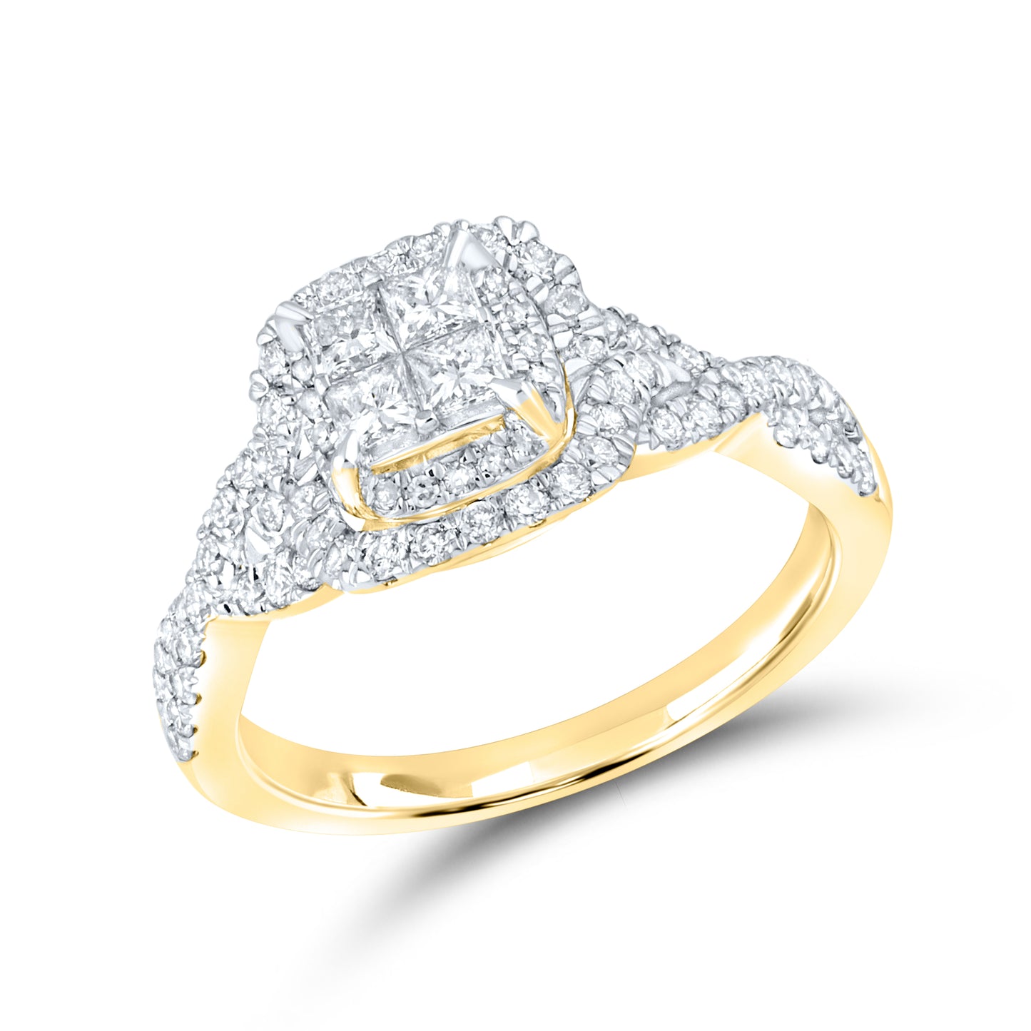 10kt yellow gold 1.05ctw Diamond Bridal duo set