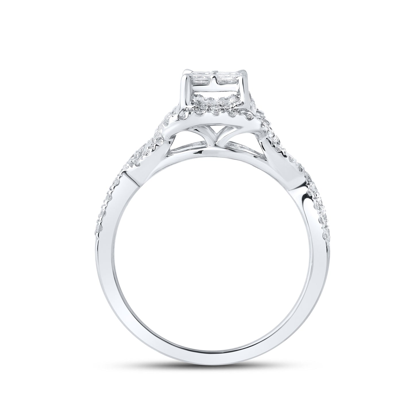 10k white gold 1.05 Diamond Bridal Ring set