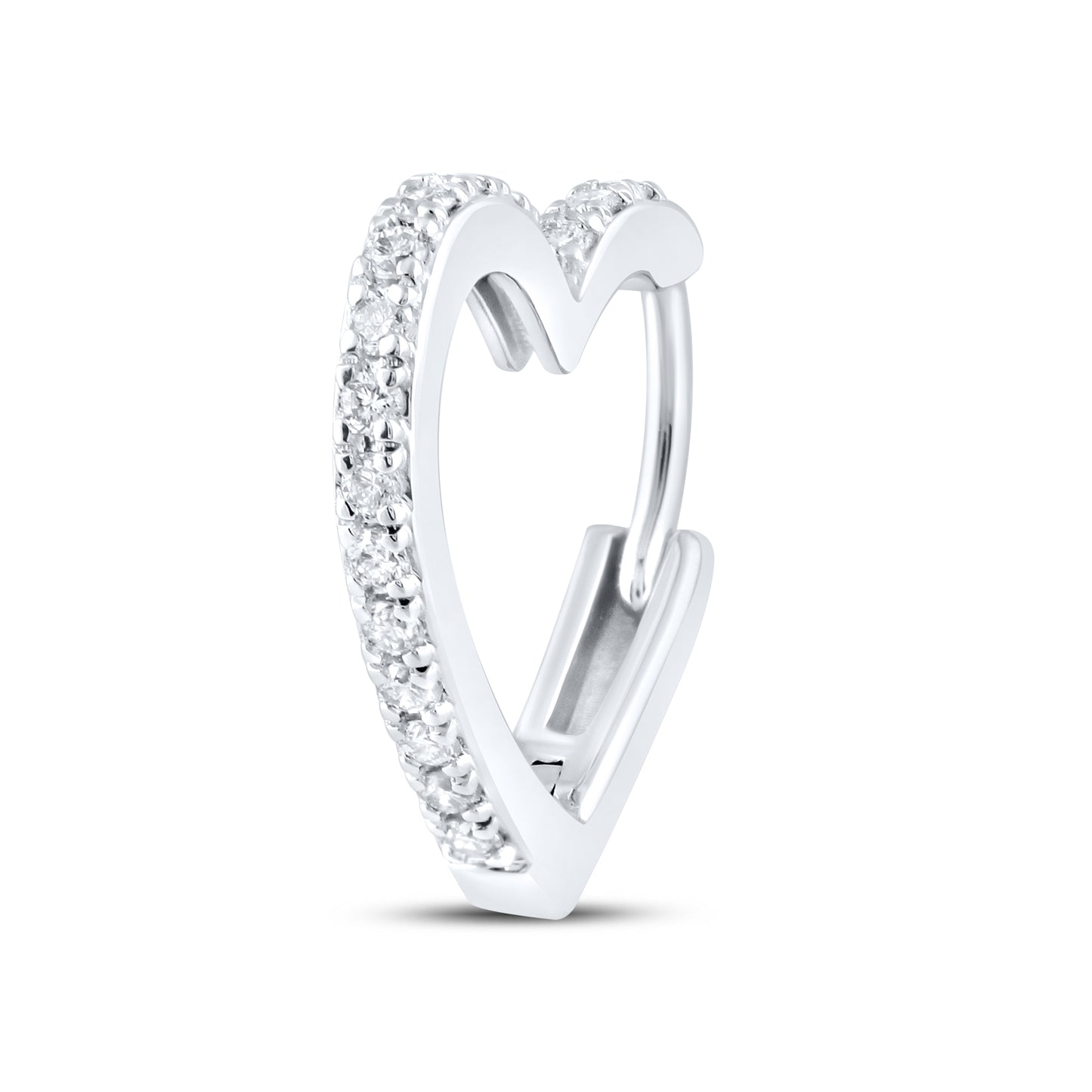 14kt White Gold 0.34 CTW Heart Lab Diamond Hoops