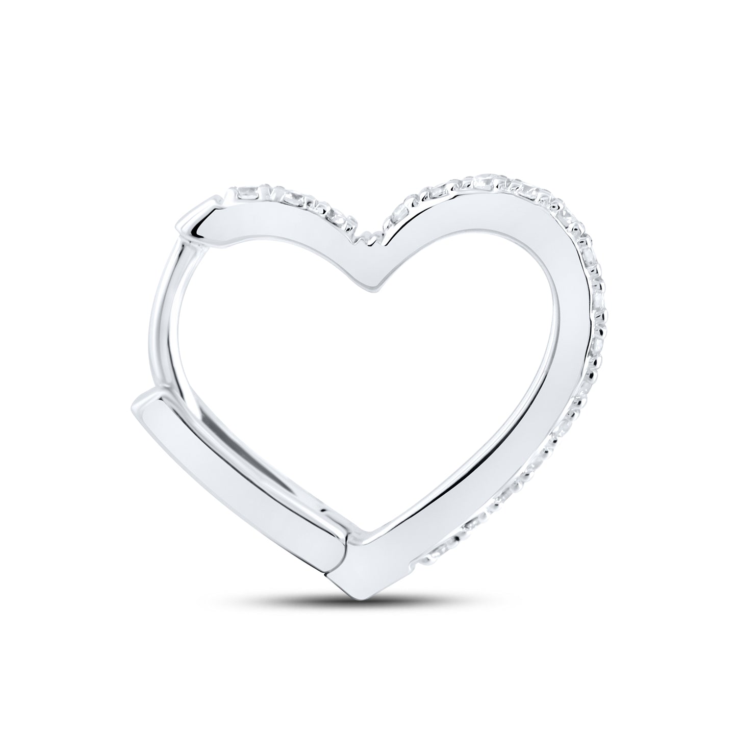 14kt White Gold 0.34 CTW Heart Lab Diamond Hoops