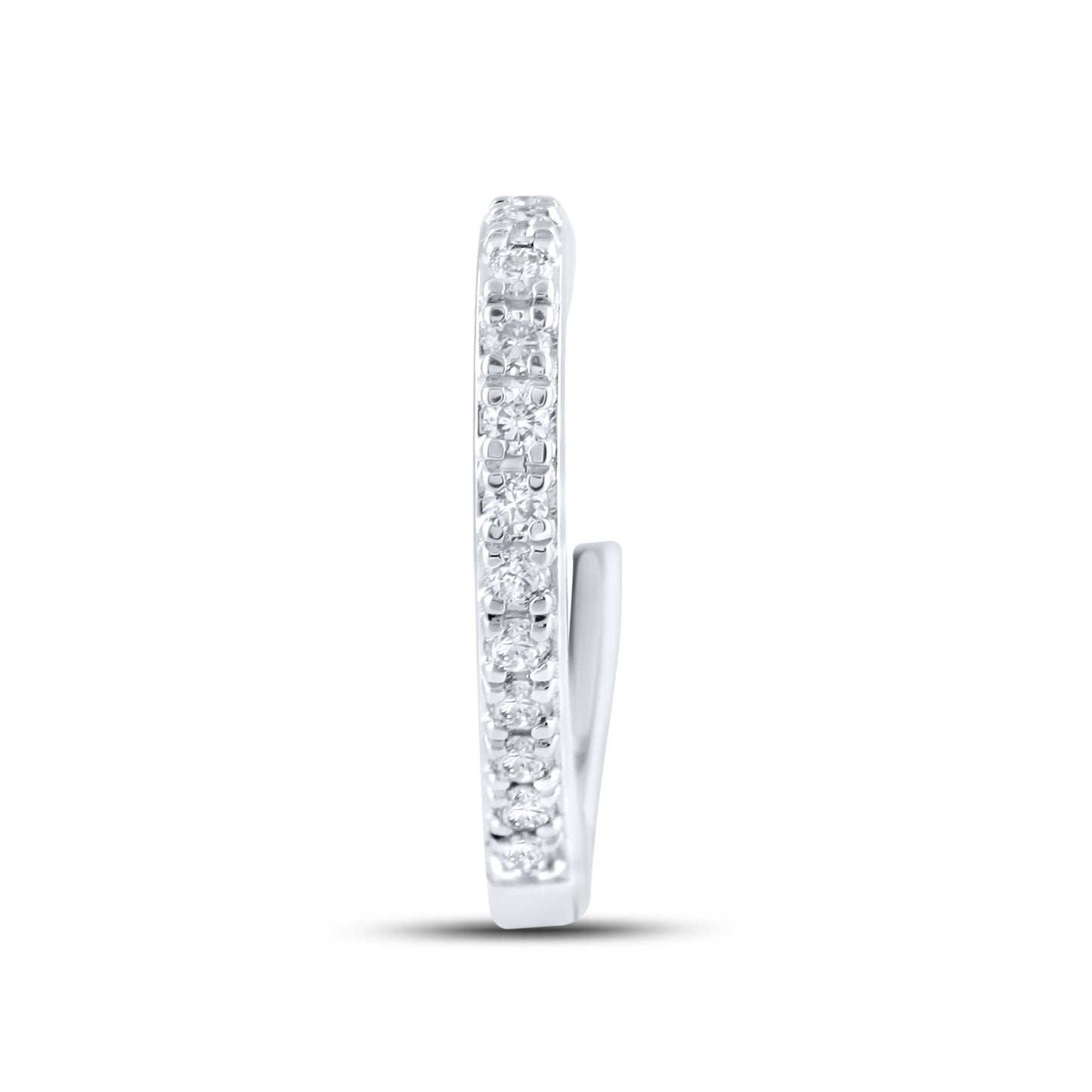 14kt White Gold 0.34 CTW Heart Lab Diamond Hoops