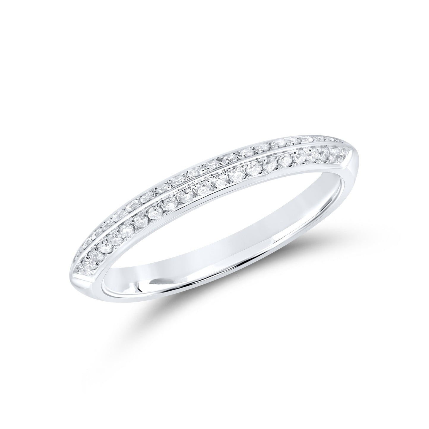 14k White gold 0.21 CTW Ladies Diamond Band