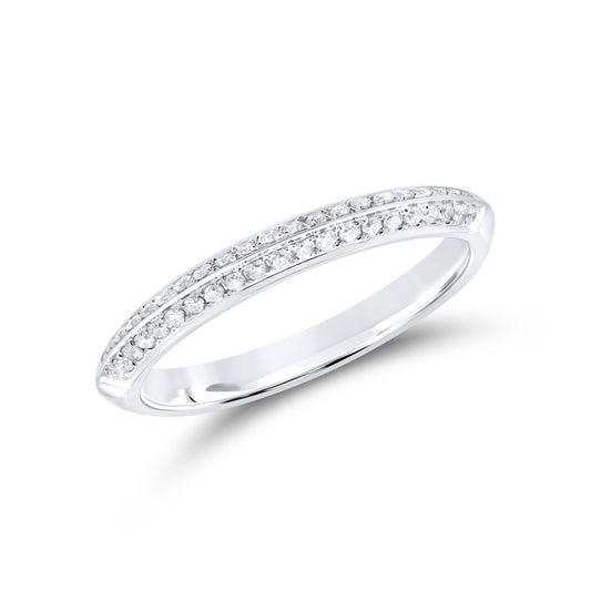 14k White gold 0.21 CTW Ladies Diamond Band