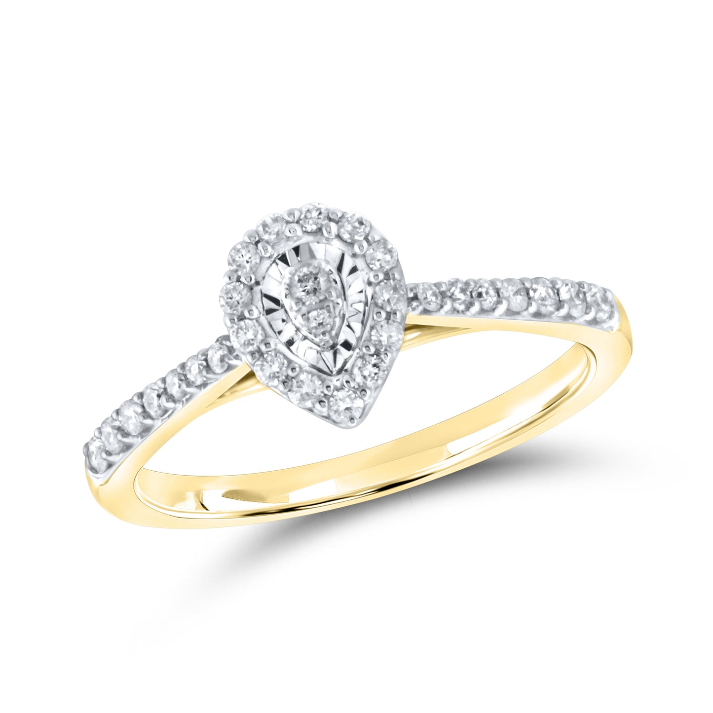 14kt yellow gold 0.30ctw Tear drop Diamond Ring