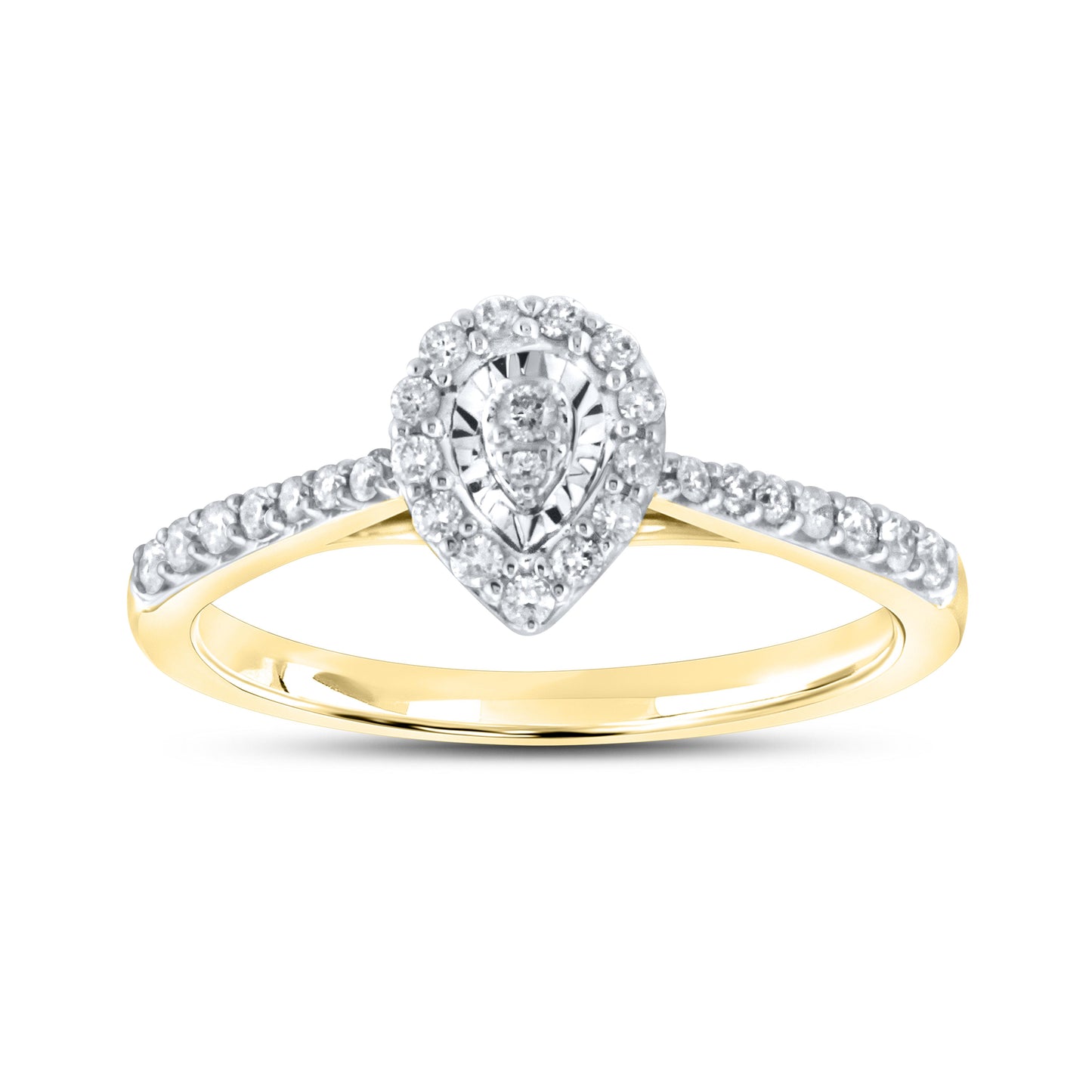 14kt yellow gold 0.30ctw Tear drop Diamond Ring