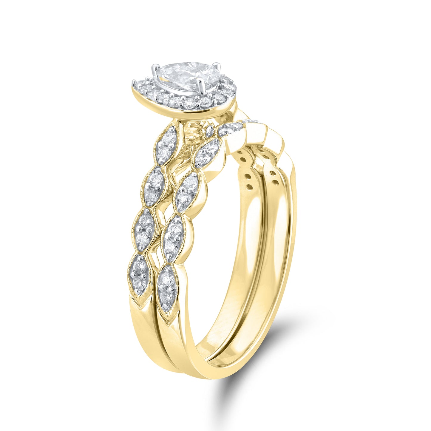 14kt Yellow Gold 0.52 CTW Diamond Bridal Ring Set