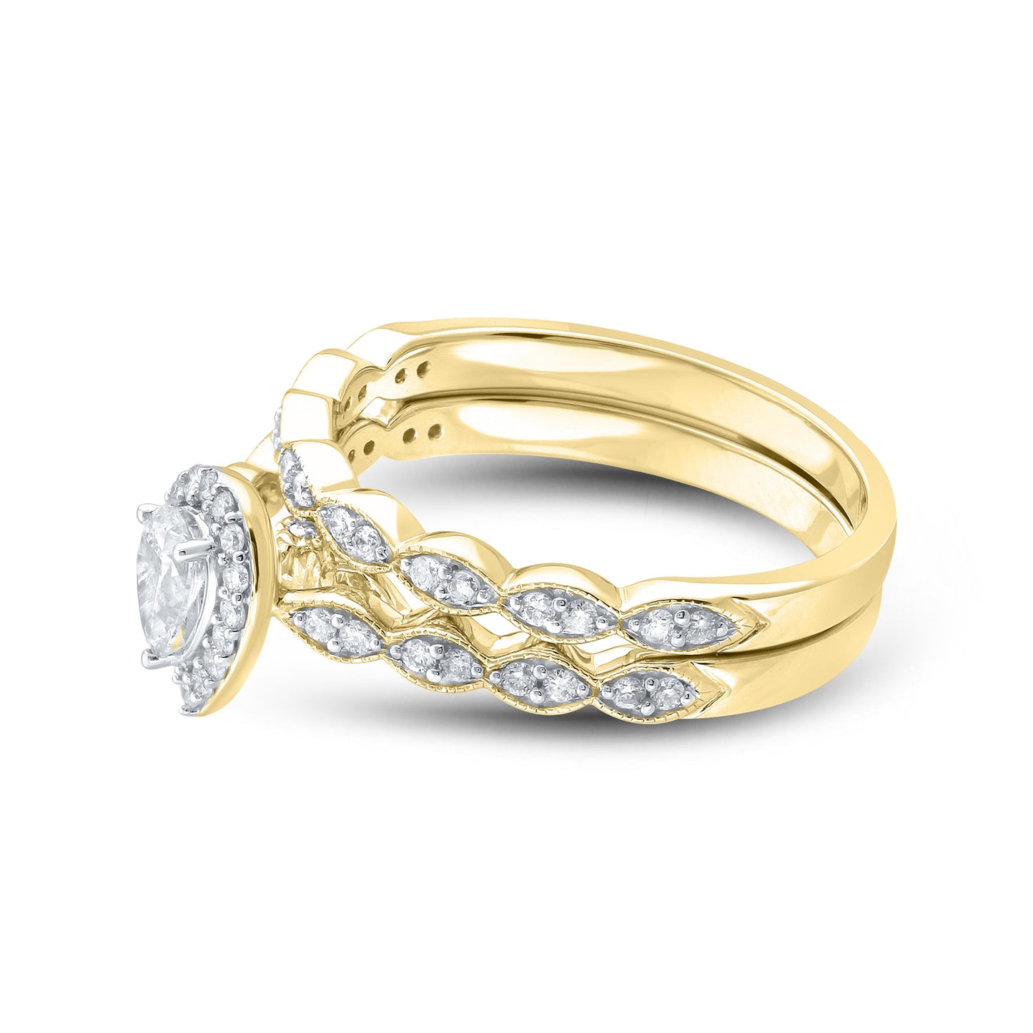 14kt Yellow Gold 0.52 CTW Diamond Bridal Ring Set