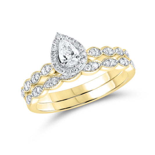 14kt Yellow Gold 0.52 CTW Diamond Bridal Ring Set