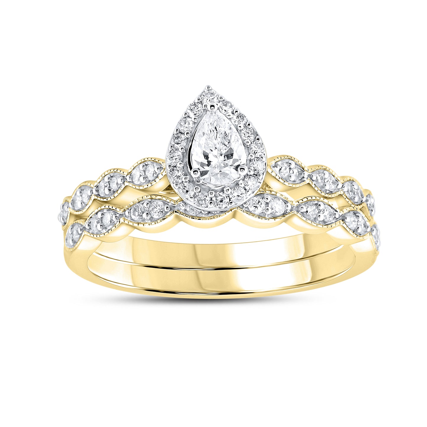 14kt Yellow Gold 0.52 CTW Diamond Bridal Ring Set