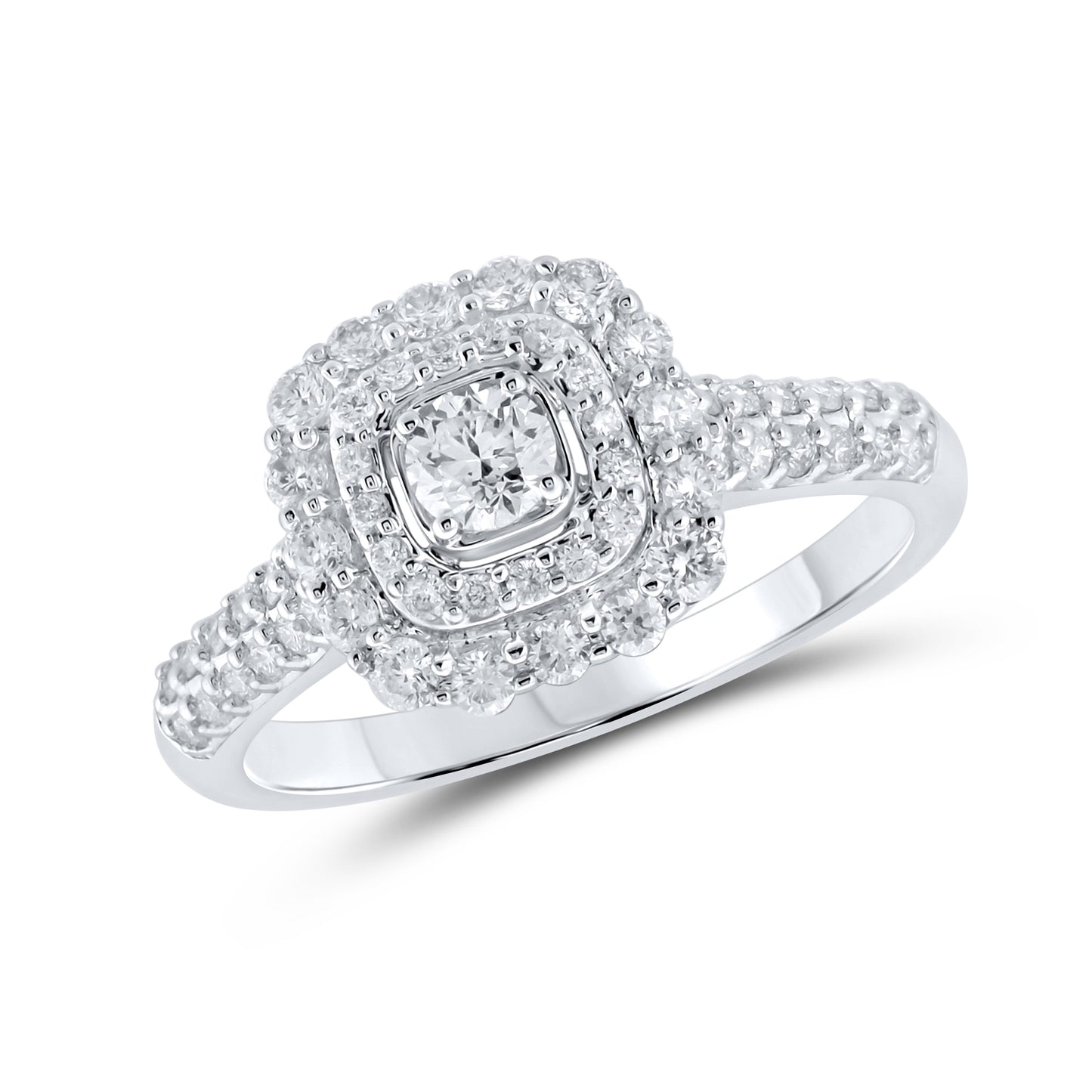 14KT WHITE GOLD 0.78ctw Diamond Bridal ring