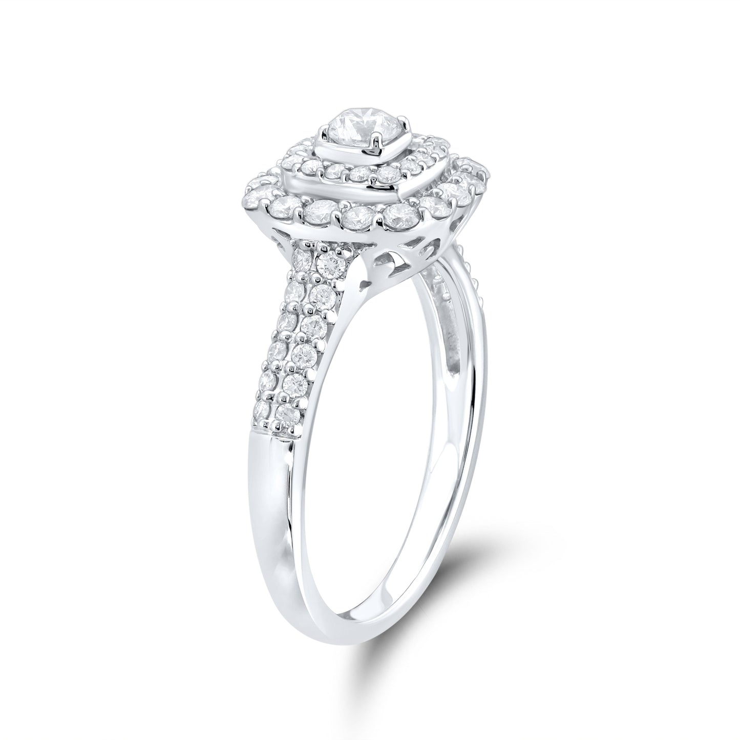 14KT WHITE GOLD 0.78ctw Diamond Bridal ring