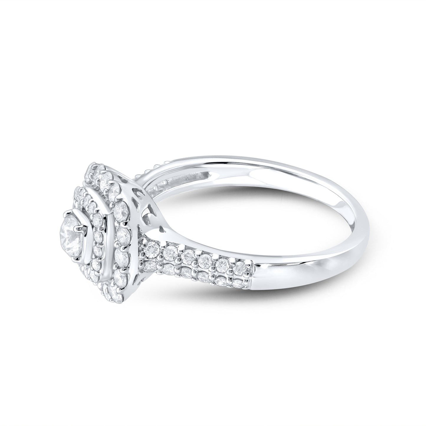 14KT WHITE GOLD 0.78ctw Diamond Bridal ring
