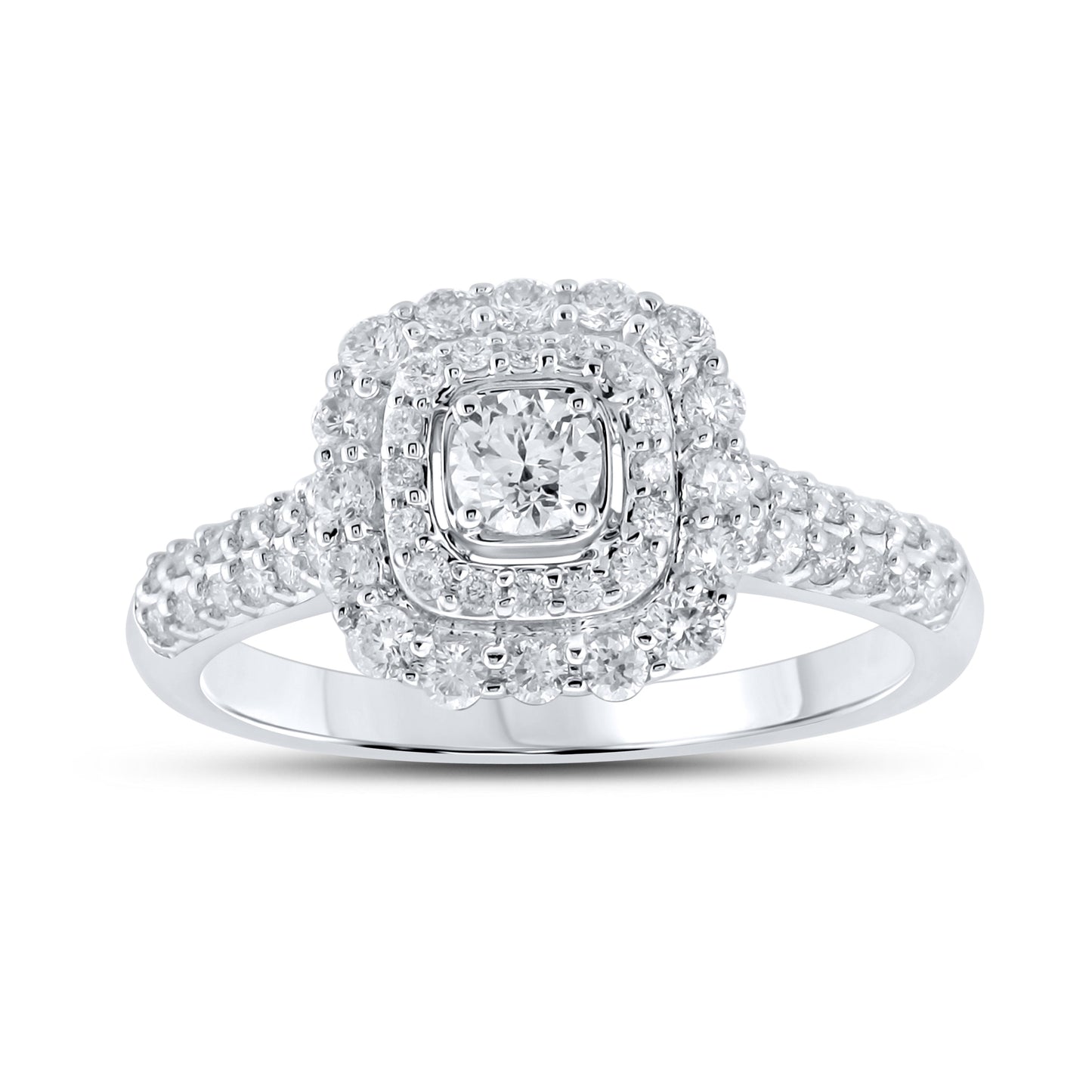 14KT WHITE GOLD 0.78ctw Diamond Bridal ring