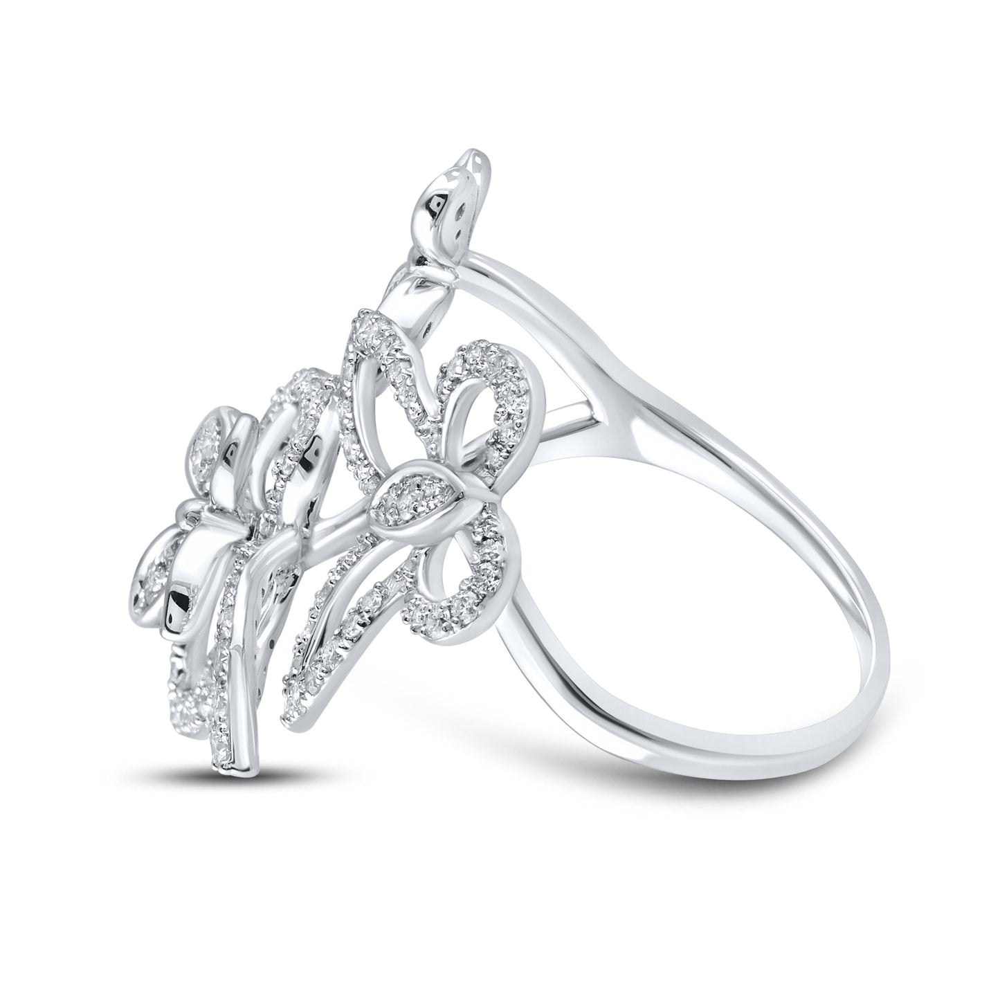 14kt White Gold 0.62ctw Diamond butterfly ring
