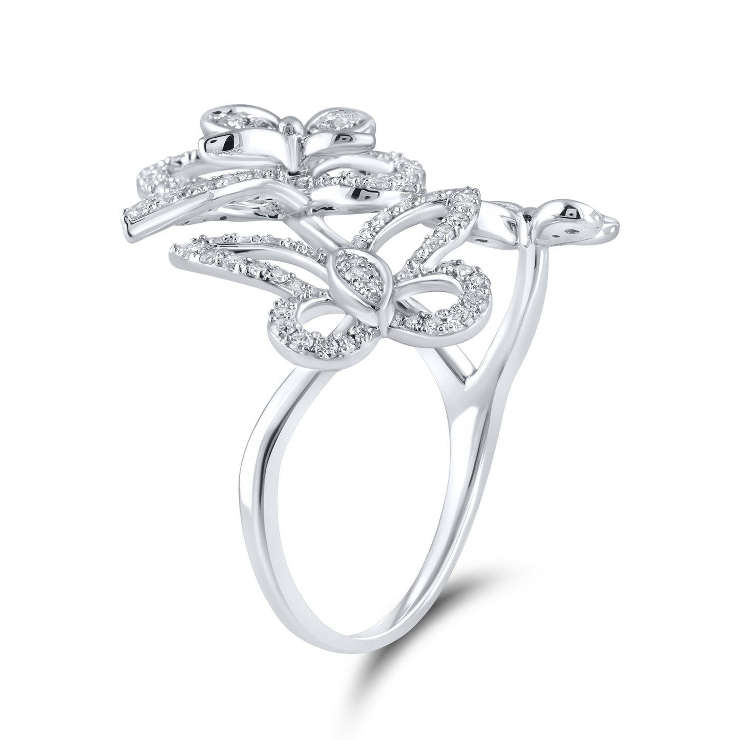 14kt White Gold 0.62ctw Diamond butterfly ring