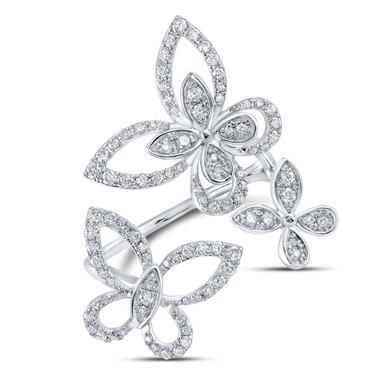14kt White Gold 0.62ctw Diamond butterfly ring
