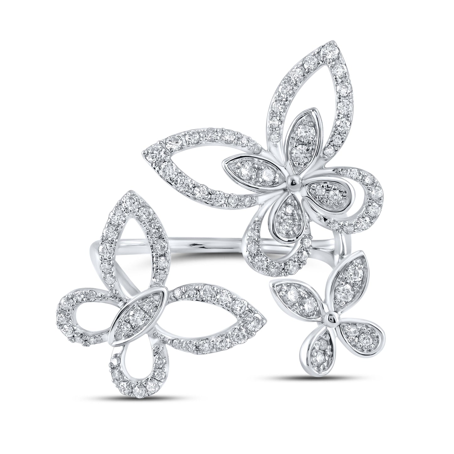 14kt White Gold 0.62ctw Diamond butterfly ring
