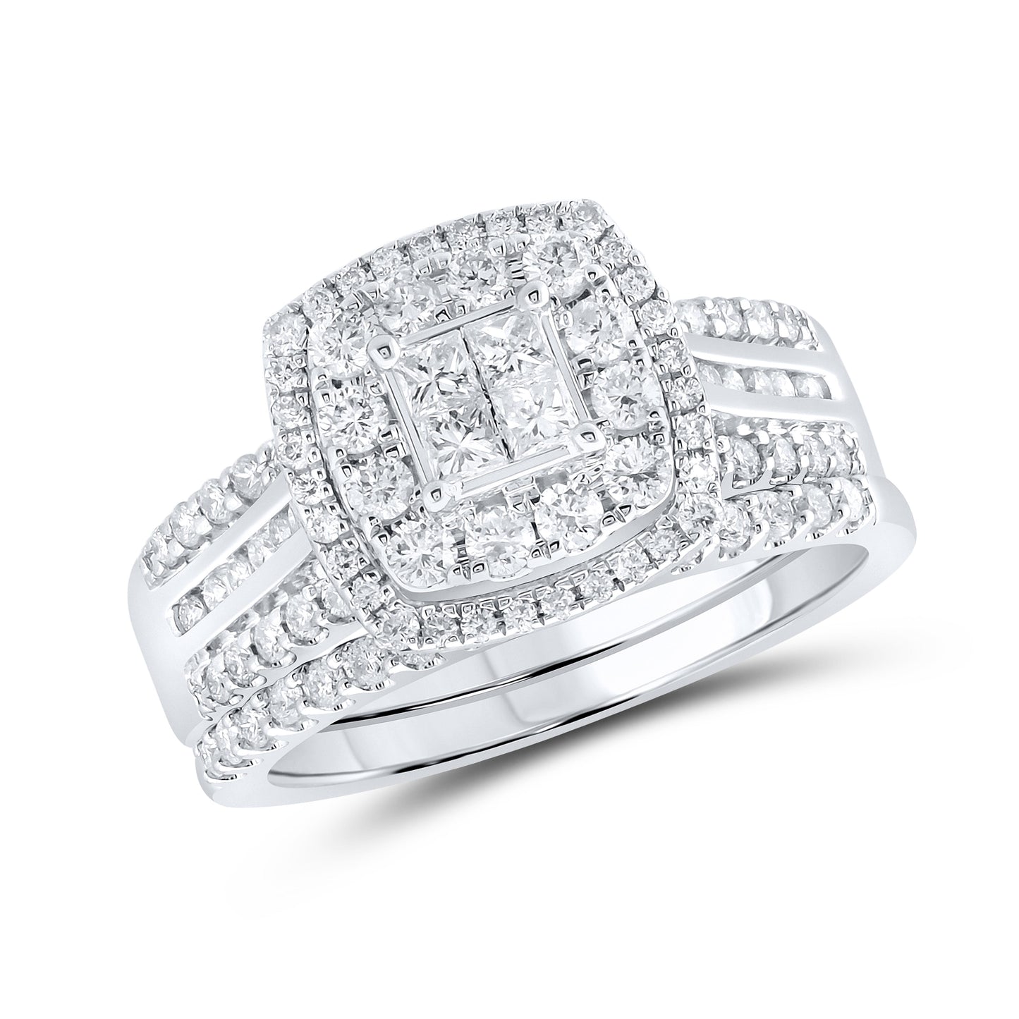 14kt White Gold 1ctw Diamond Bridal Ring Set