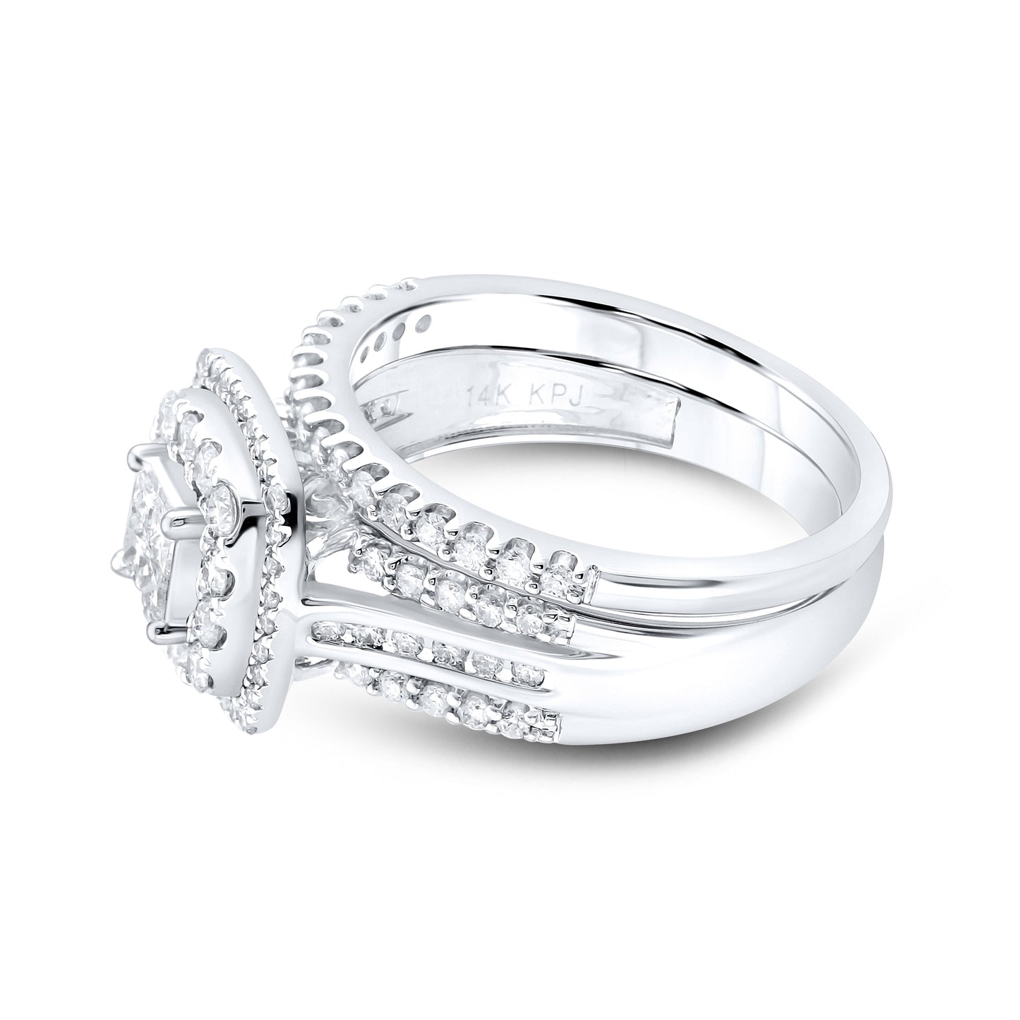 14kt White Gold 1ctw Diamond Bridal Ring Set