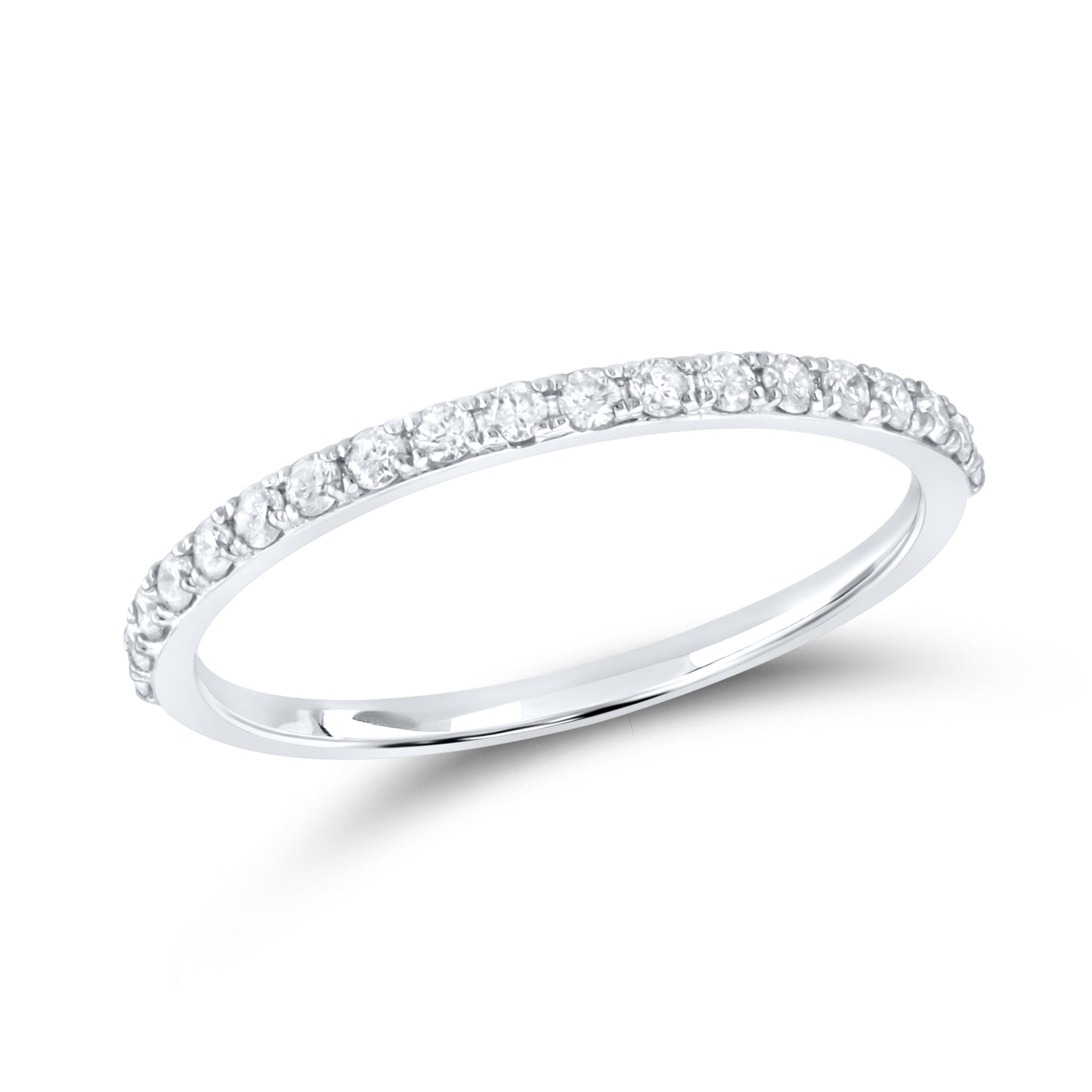 14k White Gold 0.25 CTW Natural Diamond Band