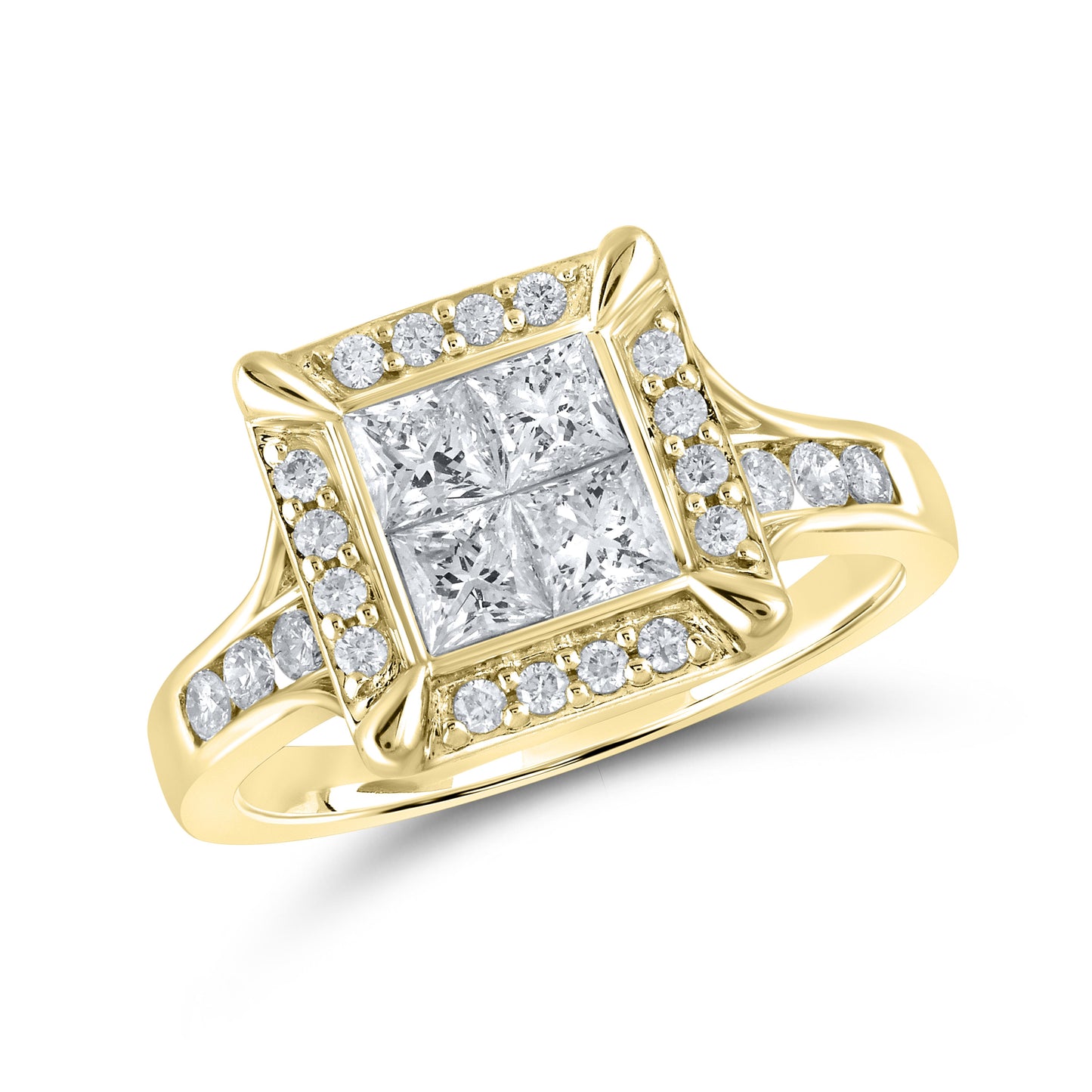 14k Yellow Gold 1.50 CTW Diamond bridal Ring Set