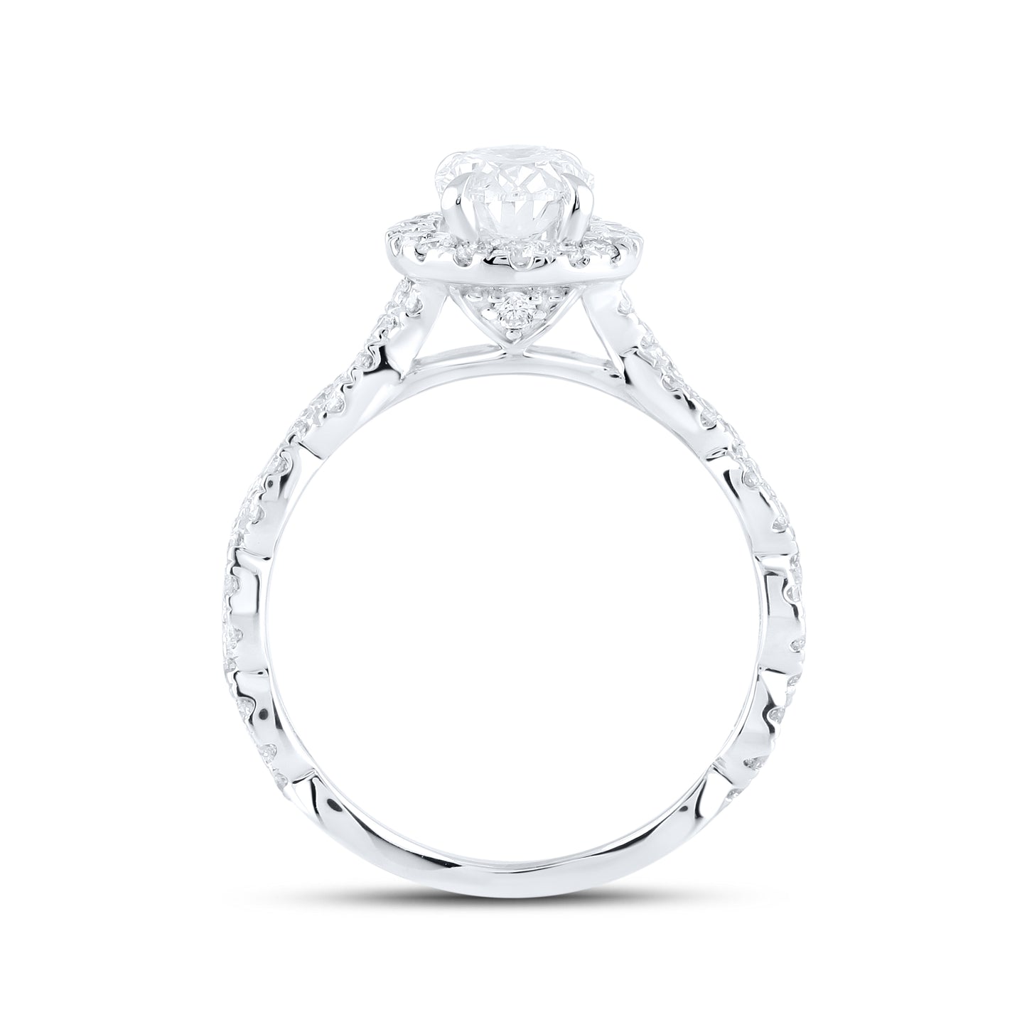 14kt White Gold 2 CTW Oval Lab Diamond Ring