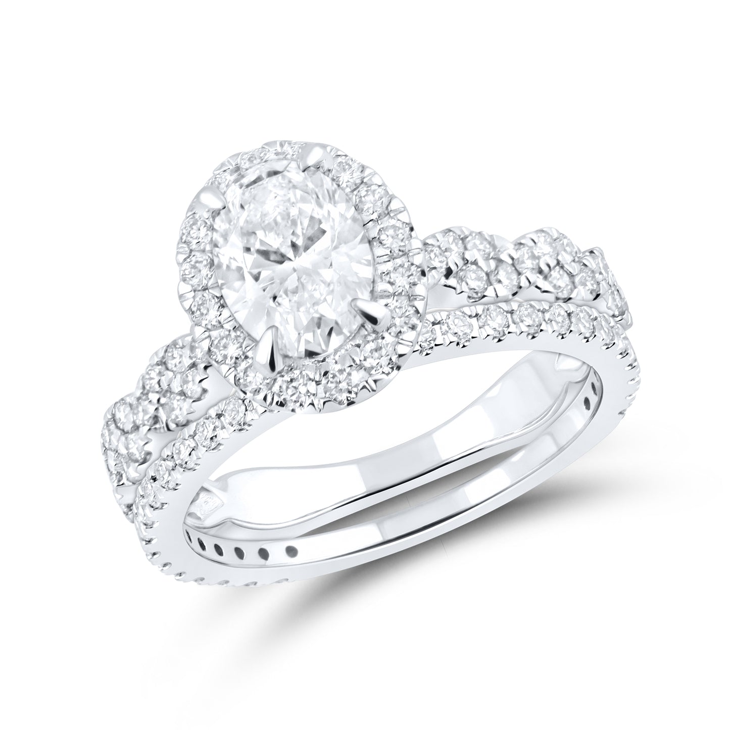 14kt White Gold 2 CTW Oval Lab Diamond Ring