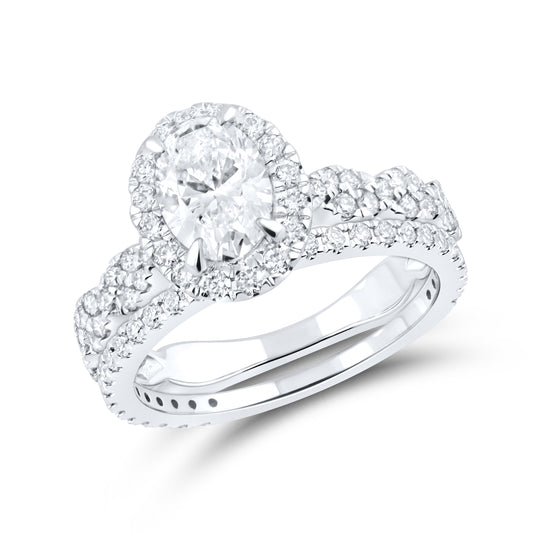 14kt White Gold 2 CTW Oval Lab Diamond Ring