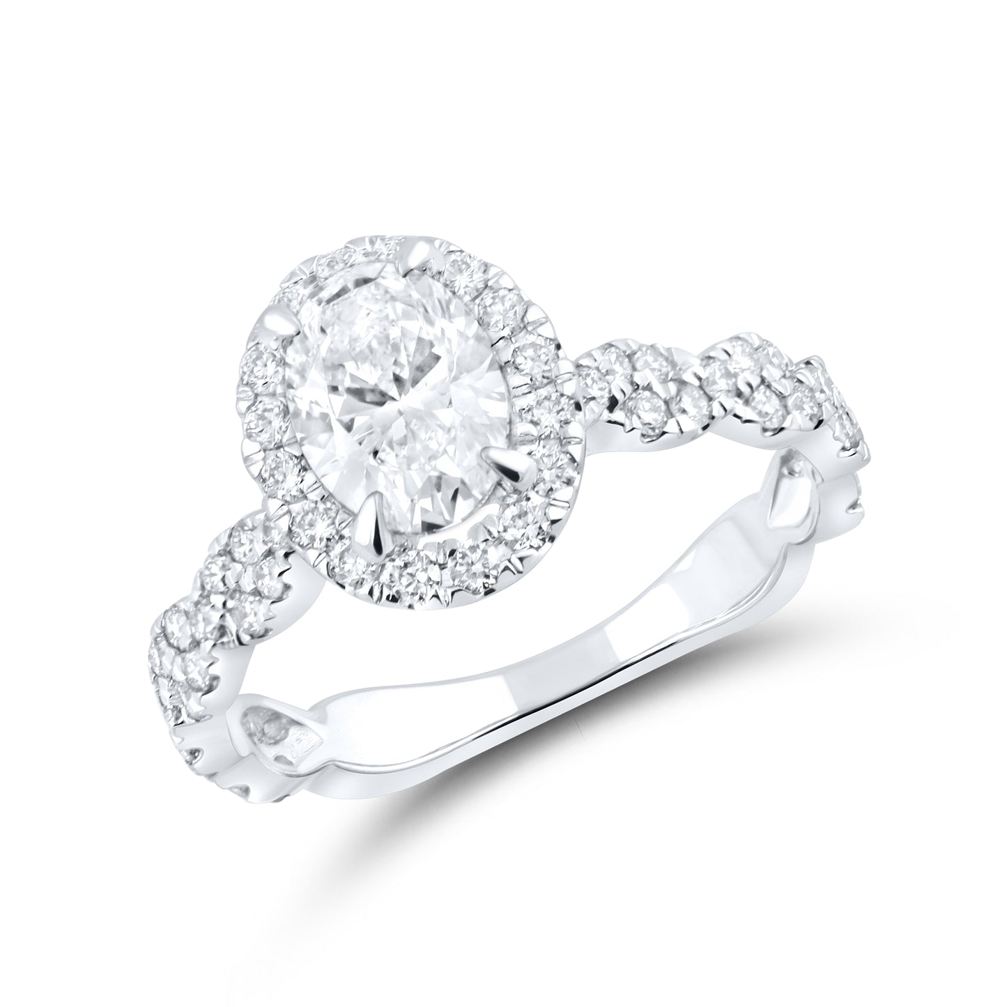 14kt White Gold 2 CTW Oval Lab Diamond Ring