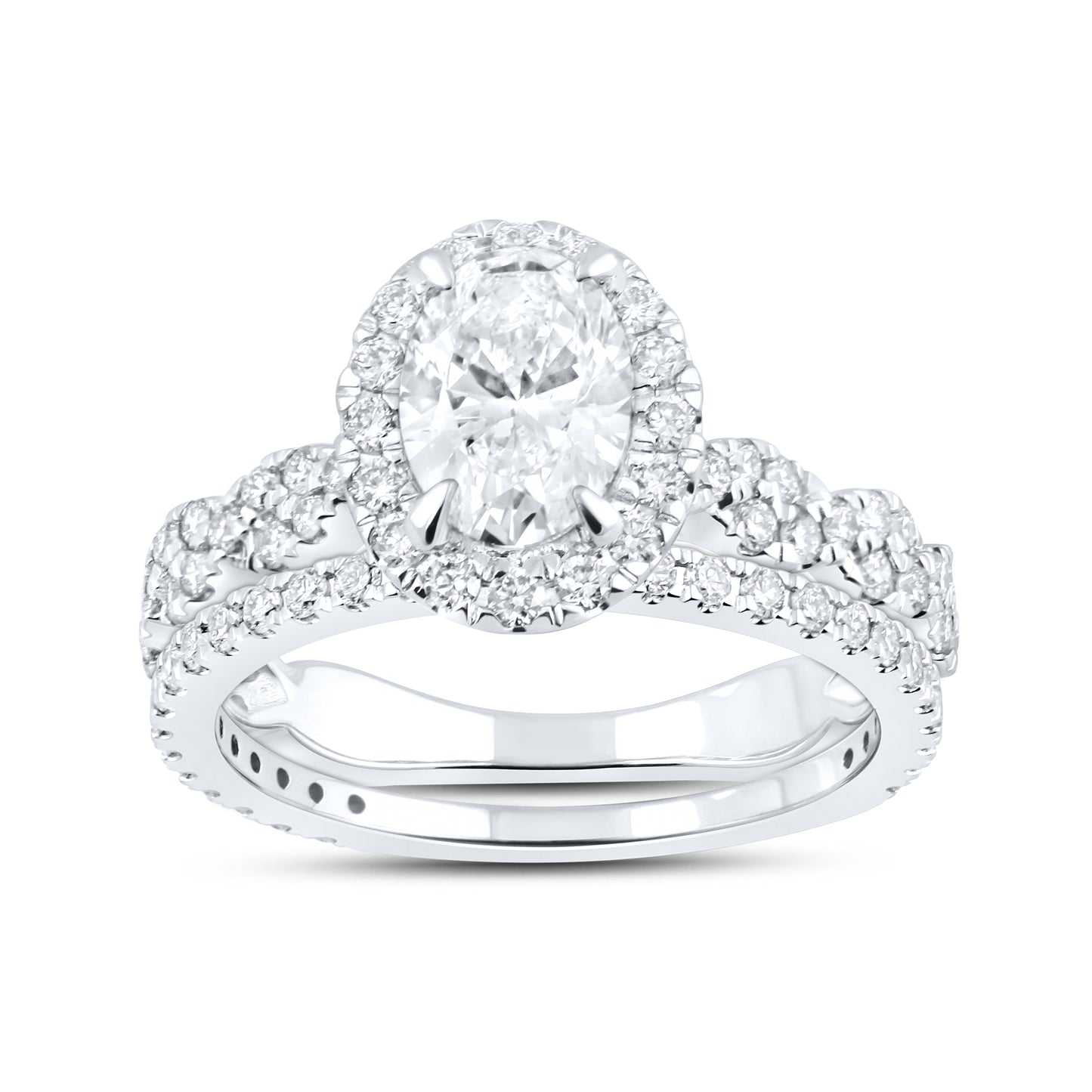 14kt White Gold 2 CTW Oval Lab Diamond Ring