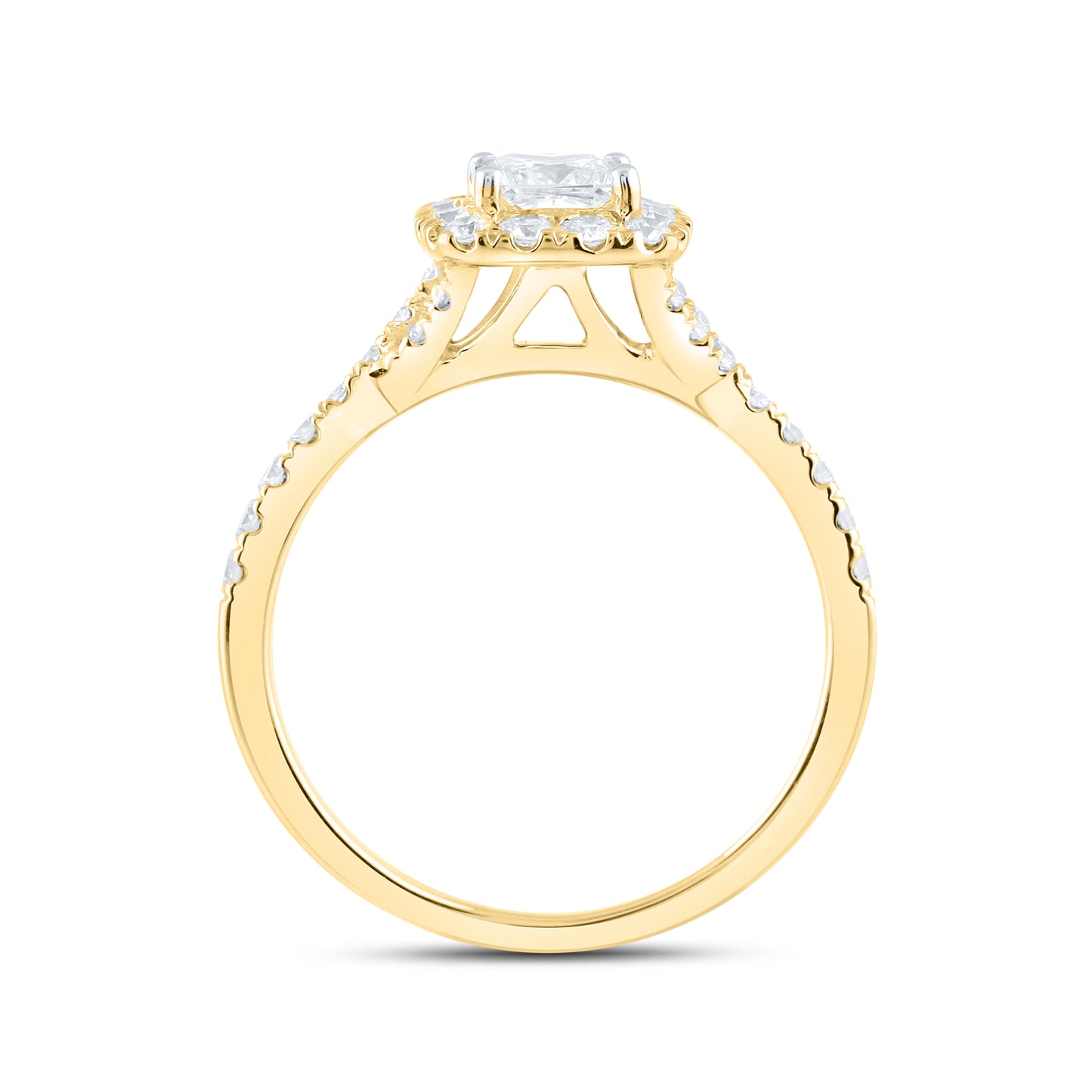 14kt Yellow Gold 1.21 CTW  Lab Diamond Bridal Ring Set