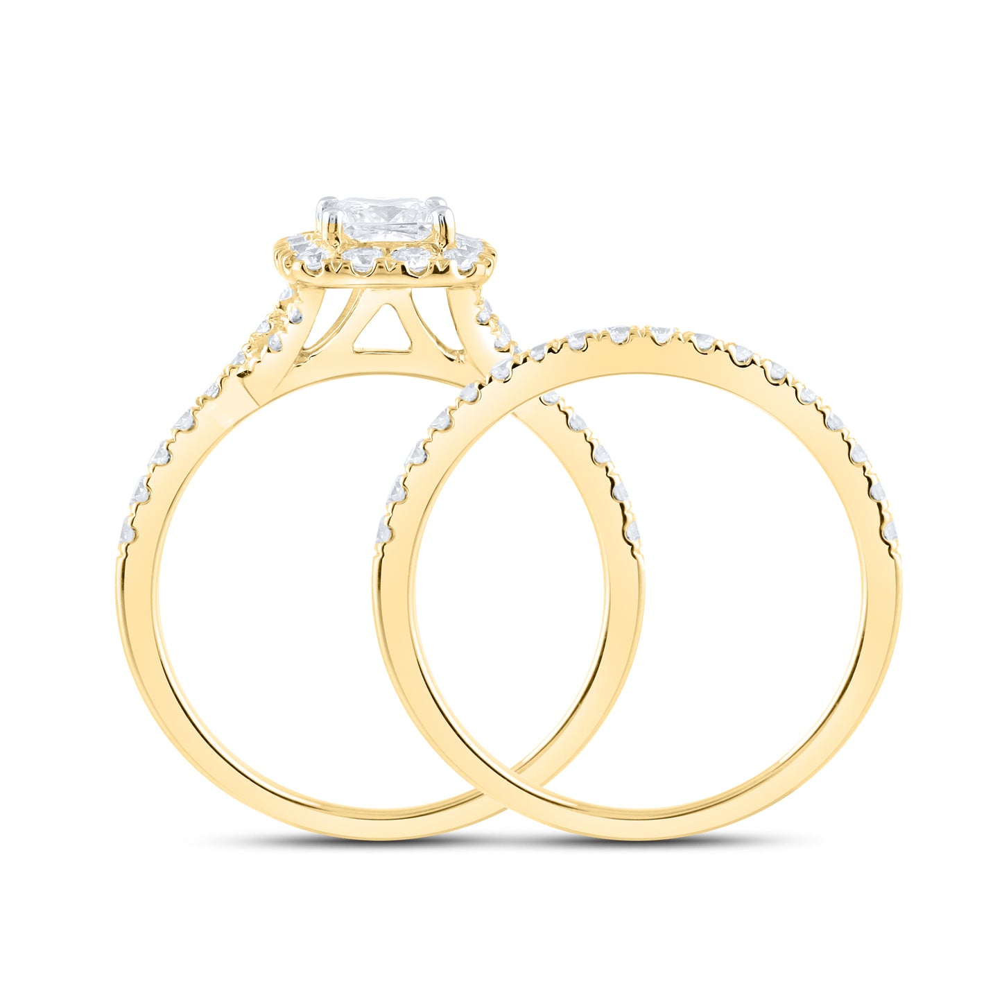 14kt Yellow Gold 1.21 CTW  Lab Diamond Bridal Ring Set